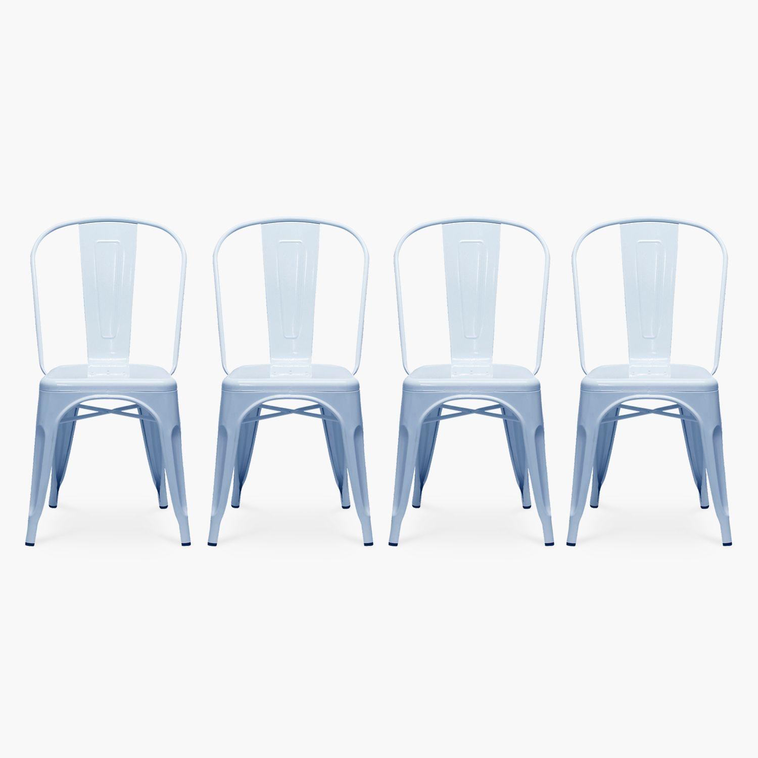 Pack 4 sillas Tolix Asiento Metal Frosted Blue-0