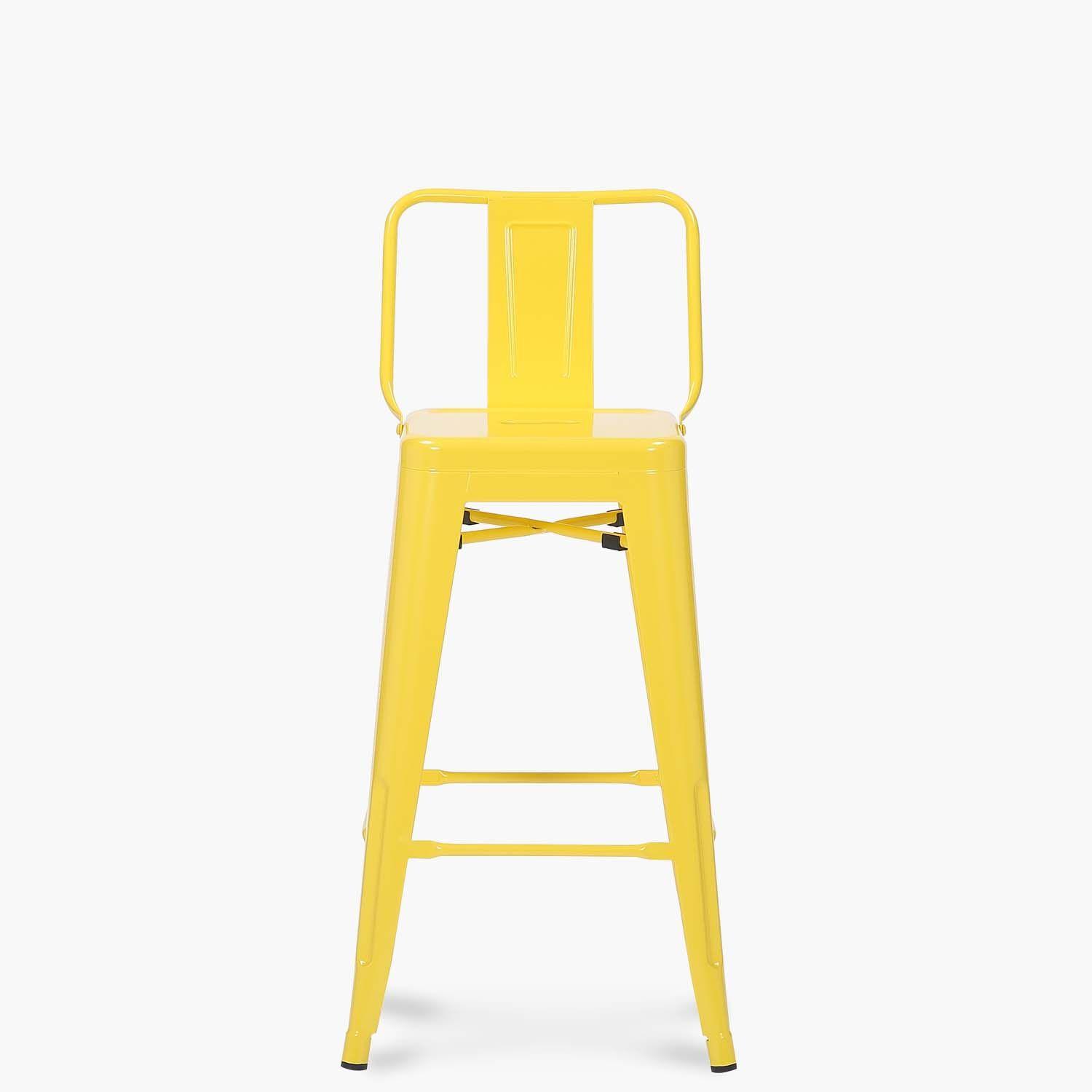 Pack 4 Taburetes Tolix con respaldo Tolix 67 Amarillo-1