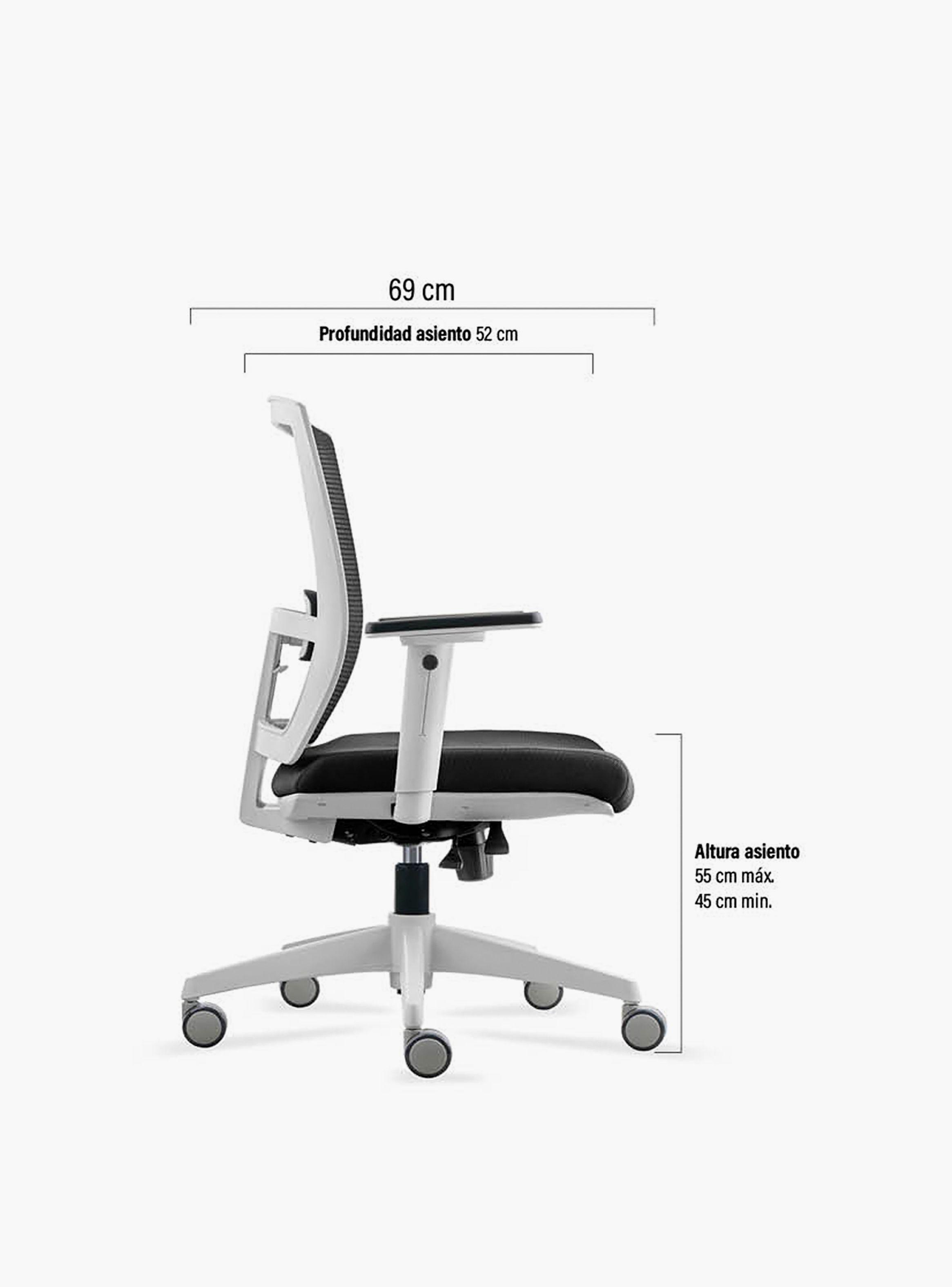 Silla Oficina Taylor Pro Negro/Blanco-6