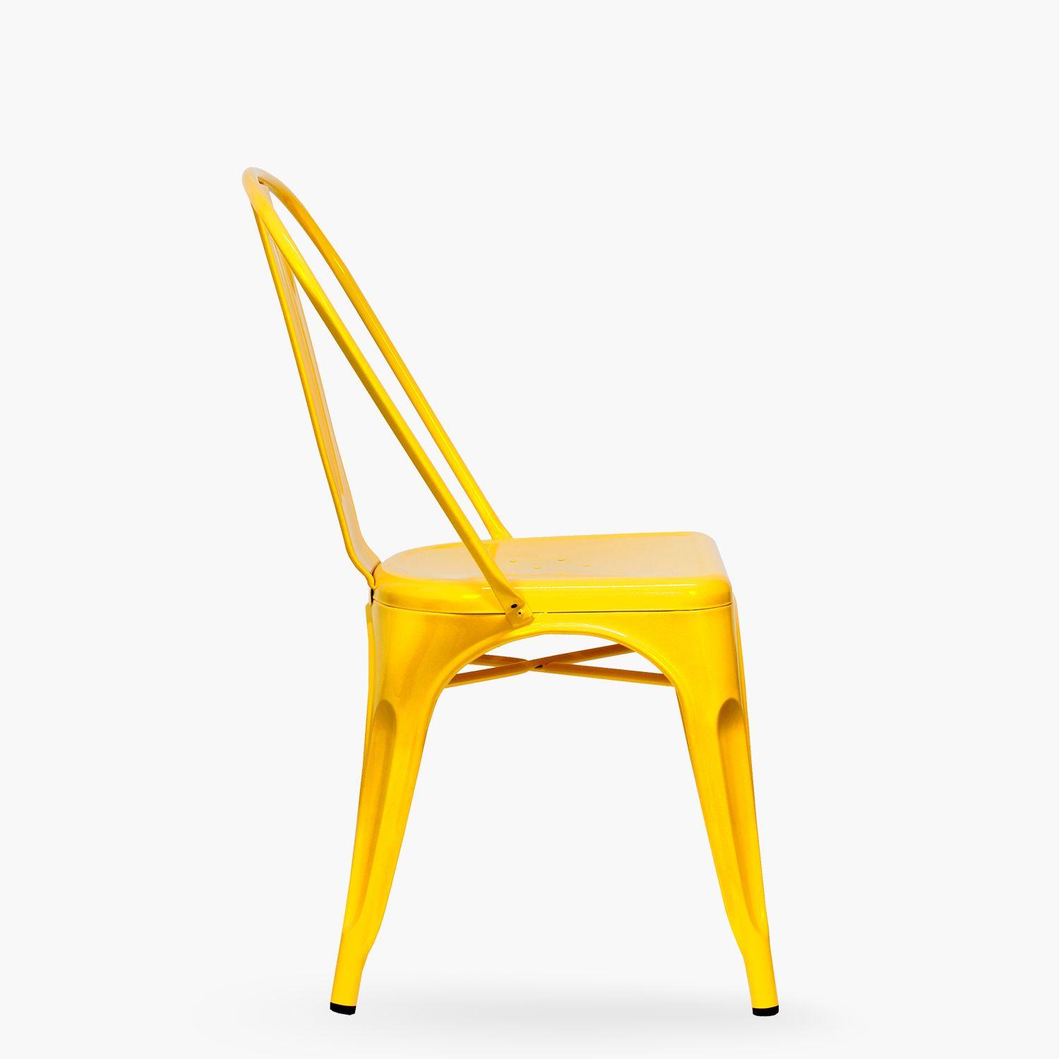 Pack 4 Sillas Tolix Asiento Metal Amarillo-3