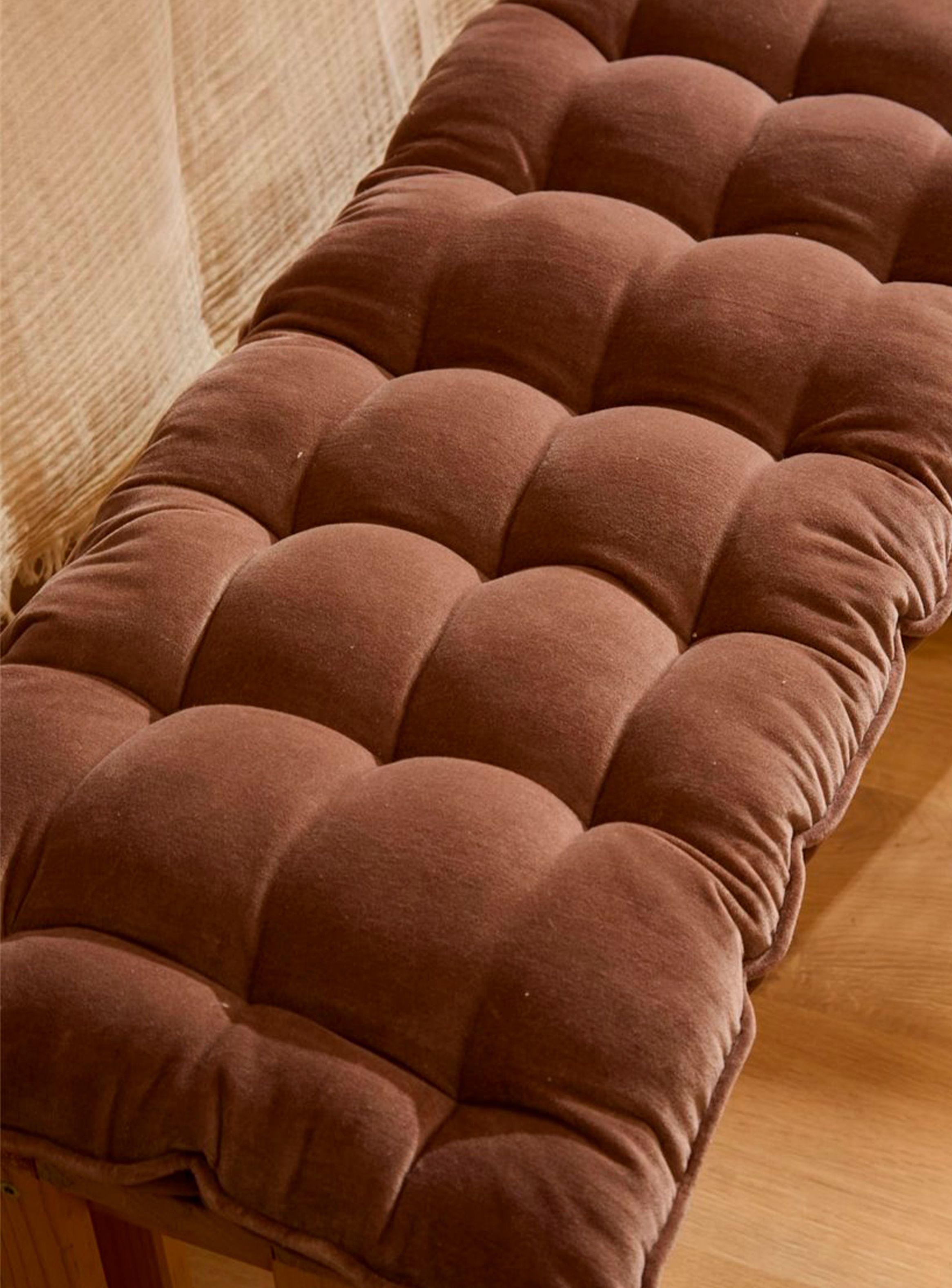 Cojín de Banqueta Velur 120x40x4 Café-3