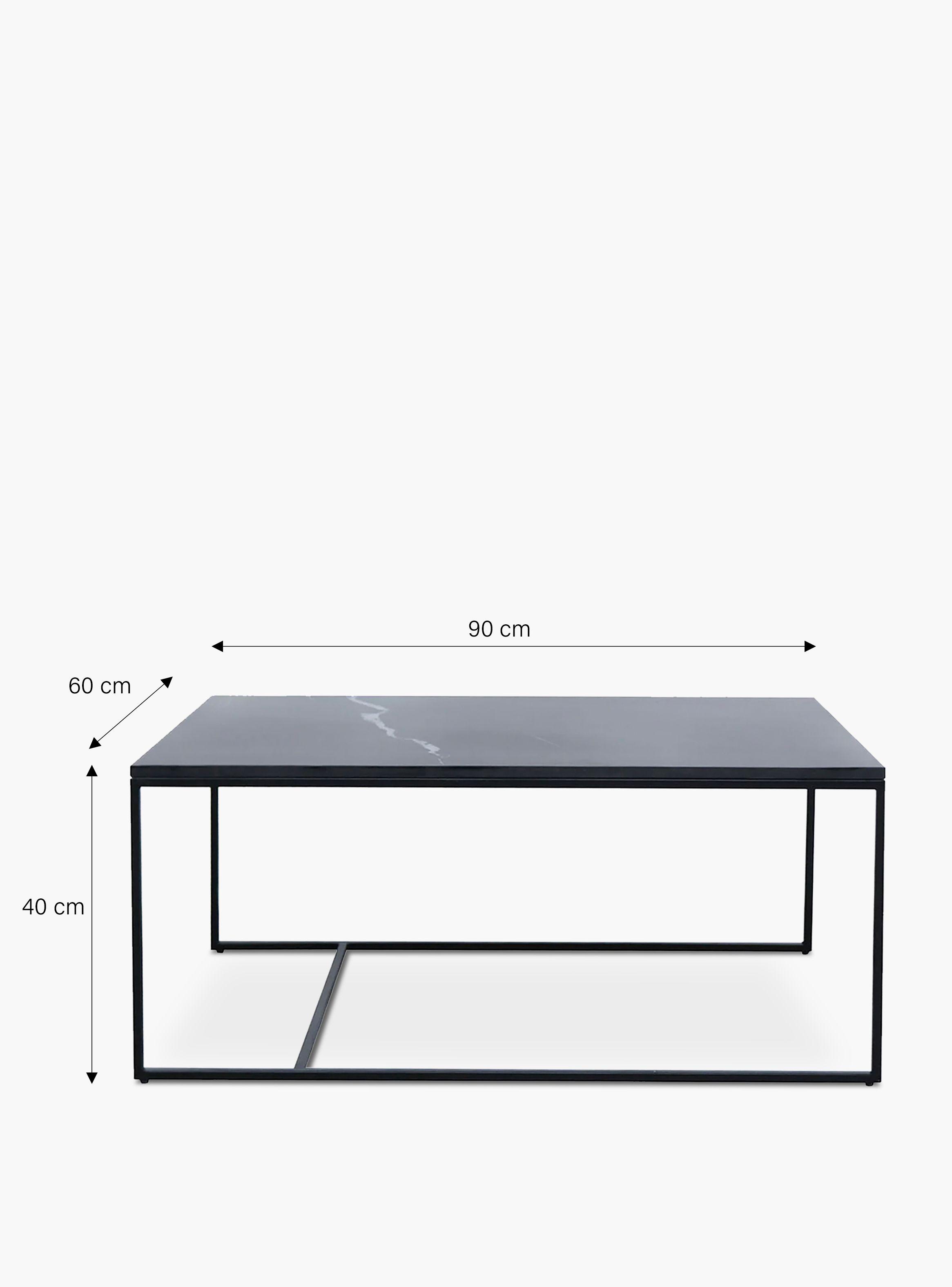 Mesa de Centro Alonza Tipo Mármol 90 Negro-4