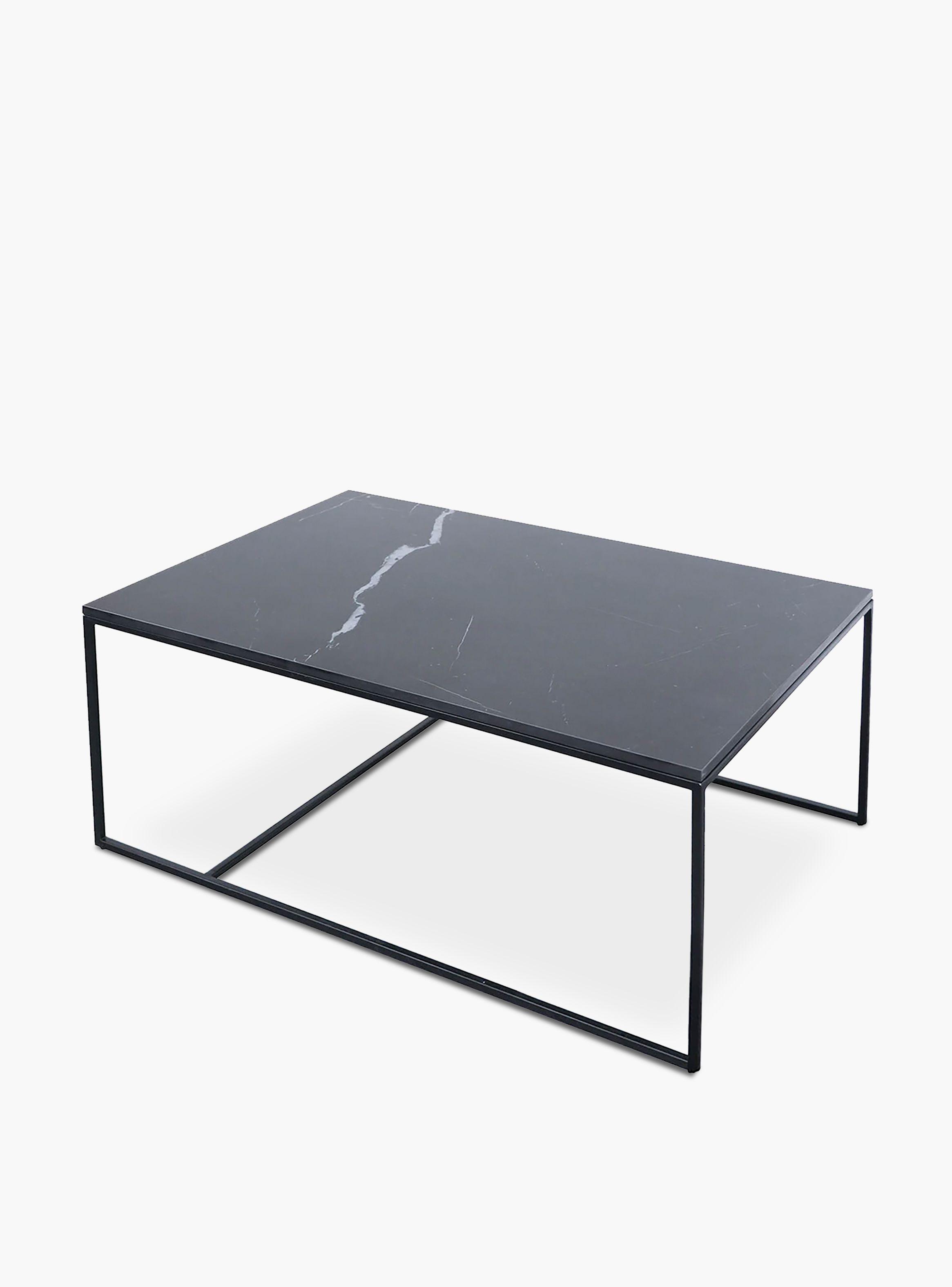 Mesa de Centro Alonza Tipo Mármol 90 Negro-2