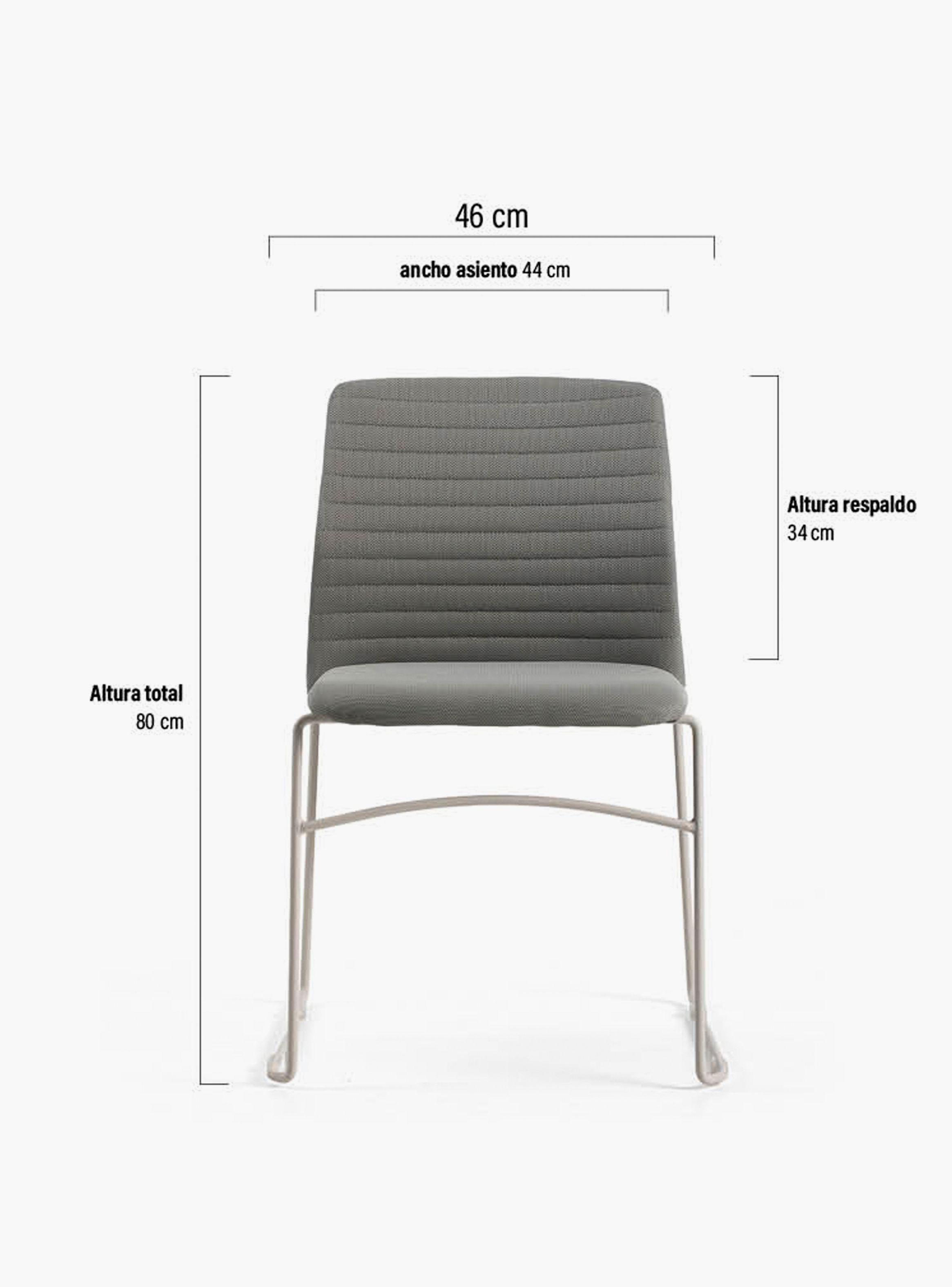 Silla Oficina Visita Taipei Gris/Blanco-6