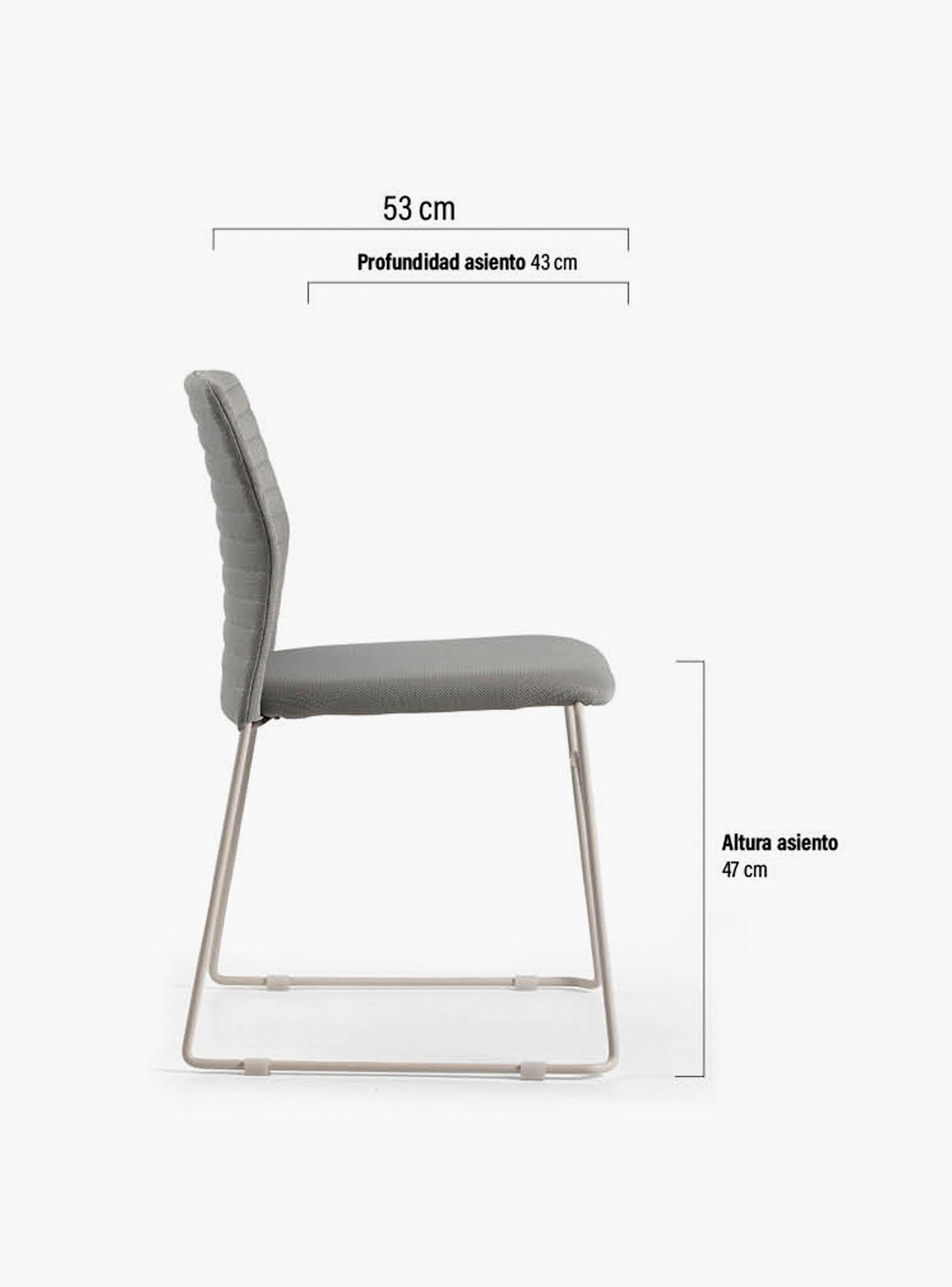 Silla Oficina Visita Taipei Gris/Blanco-7