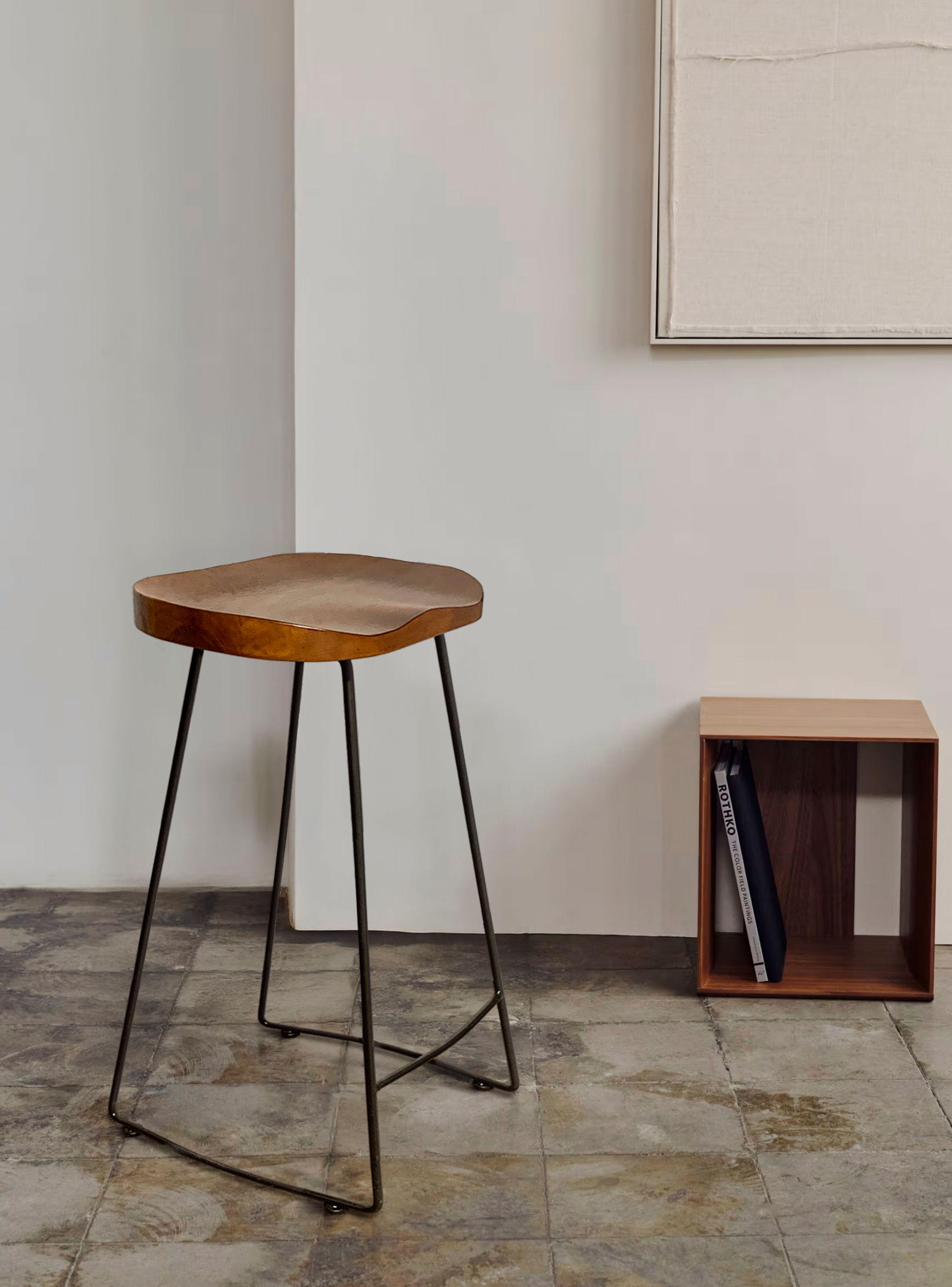 Taburete Medio 66 Madera City Chocolate-1