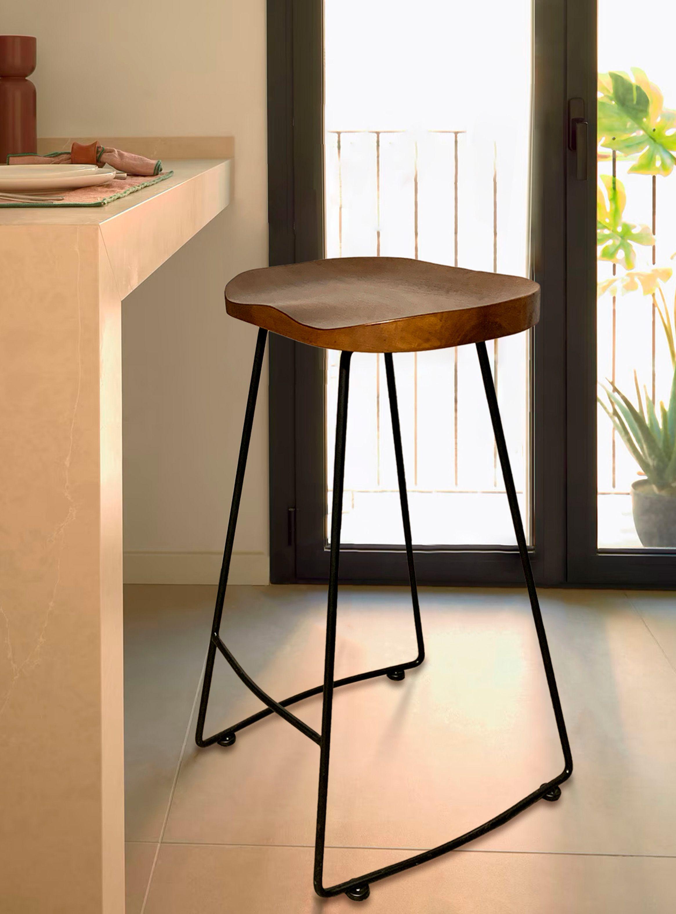 Taburete Medio 66 Madera City Chocolate-4