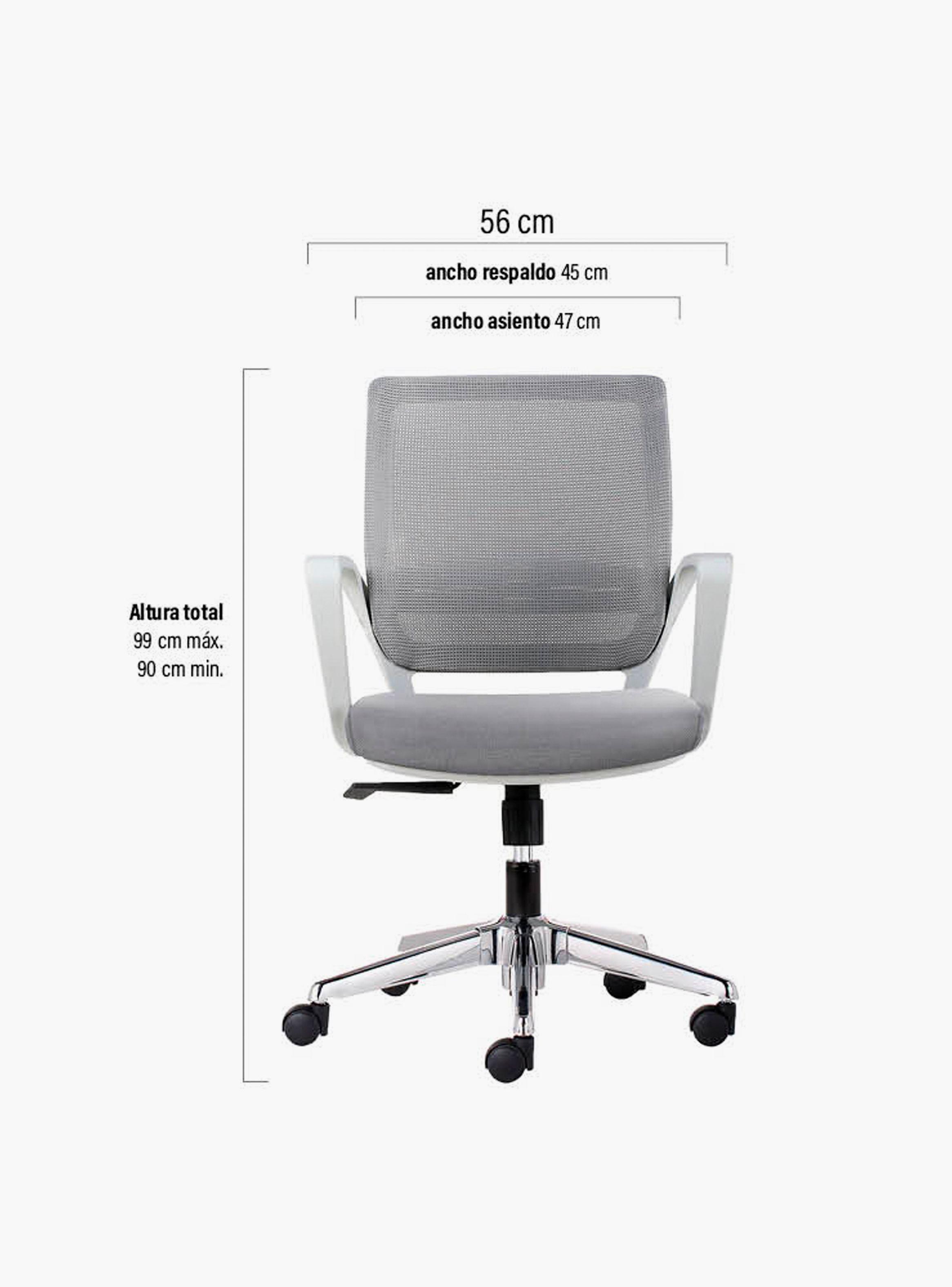 Silla Oficina Job Base Cromada Gris Claro-2