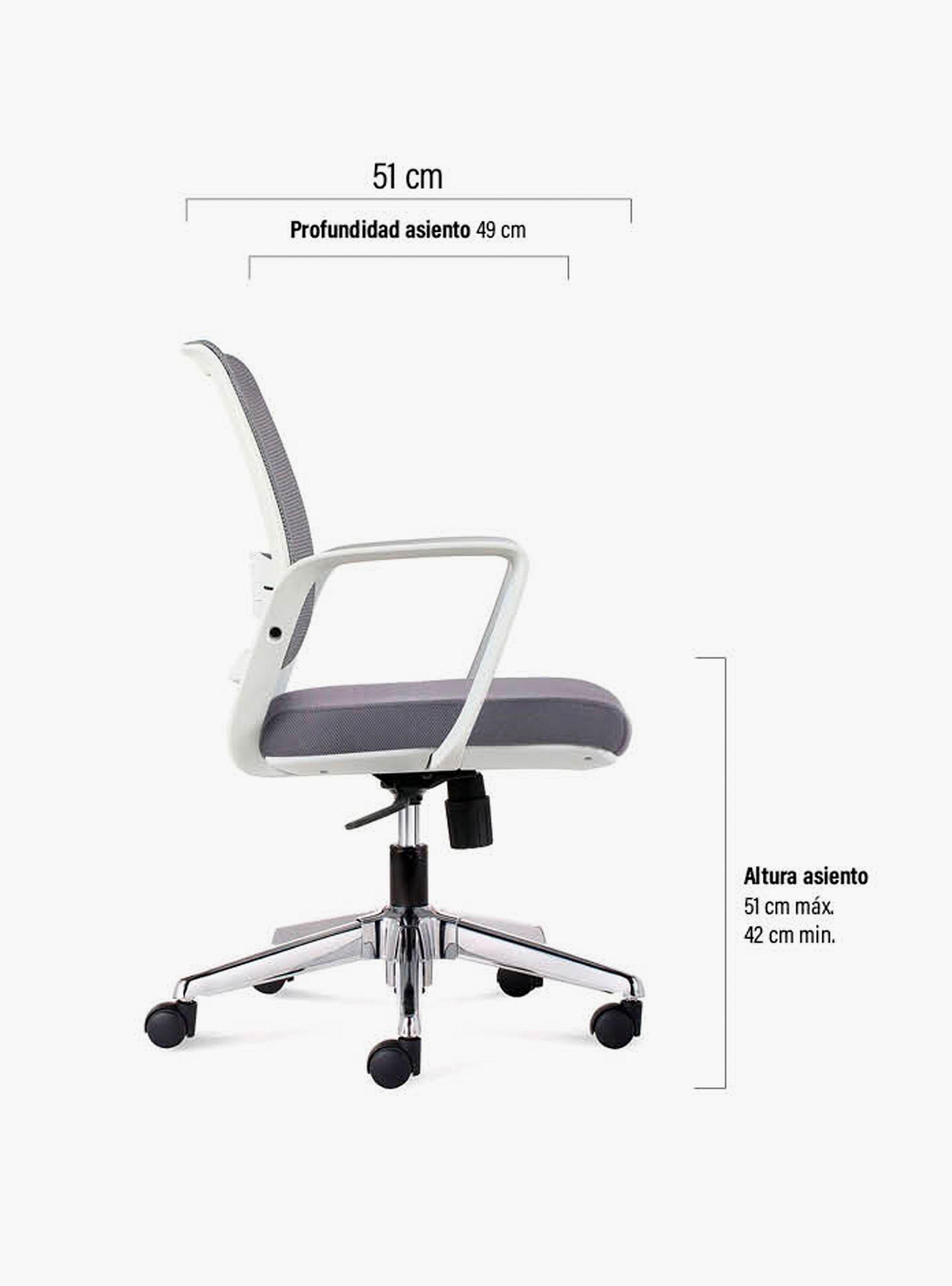 Silla Oficina Job Base Cromada Gris Claro-3