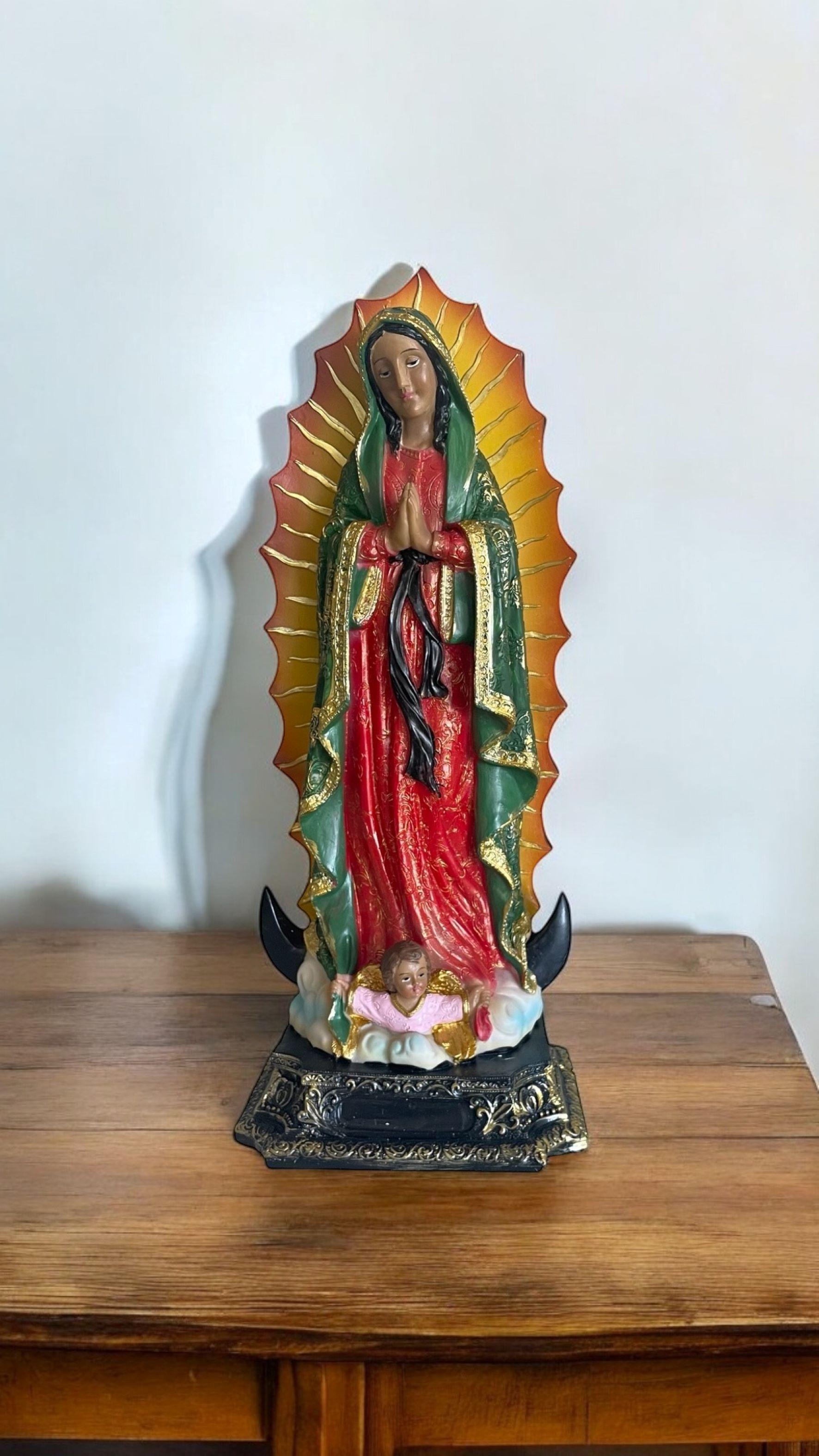 Estatua Virgen Maria De Guadalupe Figura Religiosa Adorno 40 cms-3