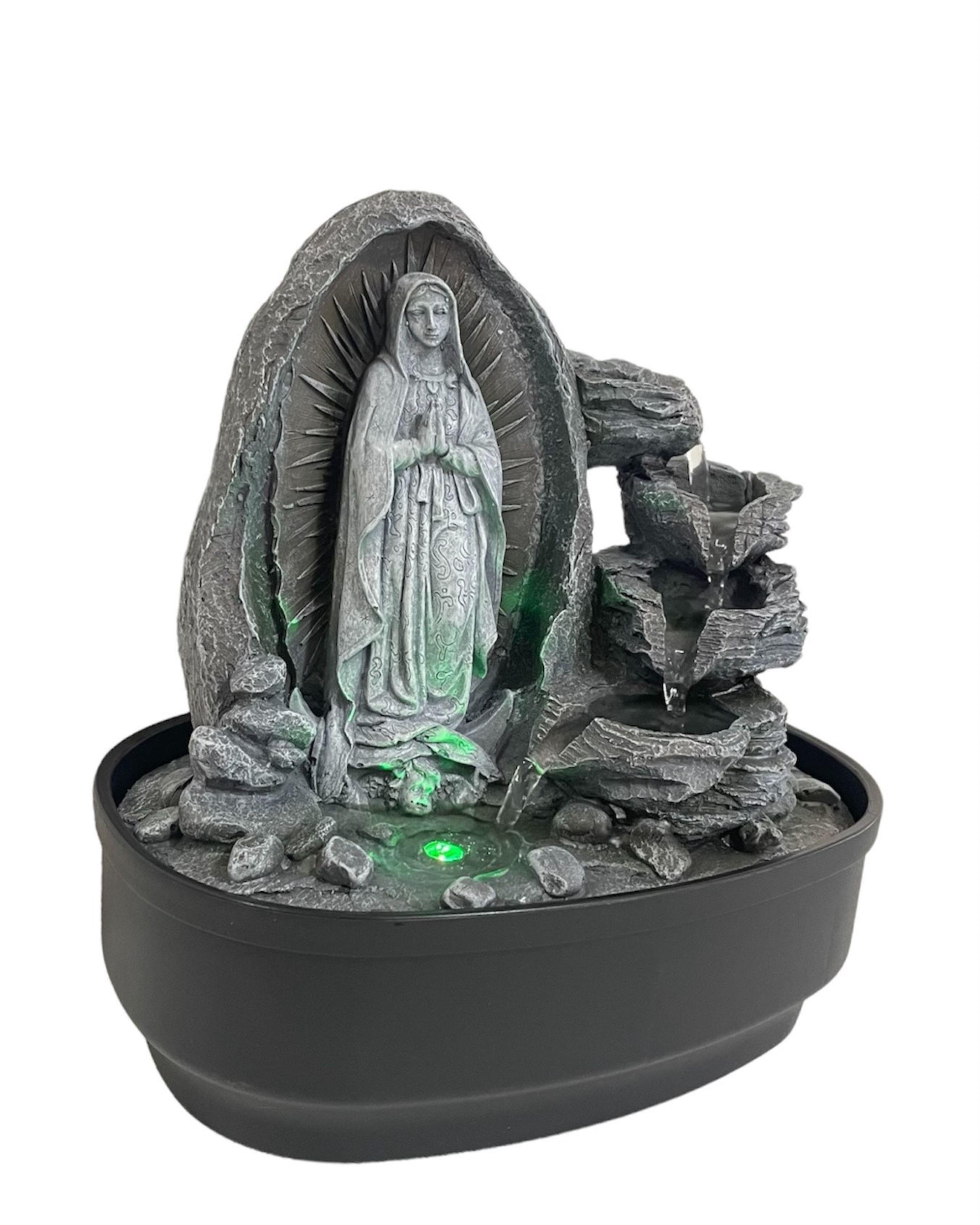 Cascada De Agua Decorativa Figura Religiosa Virgen Maria 30 Cms-0
