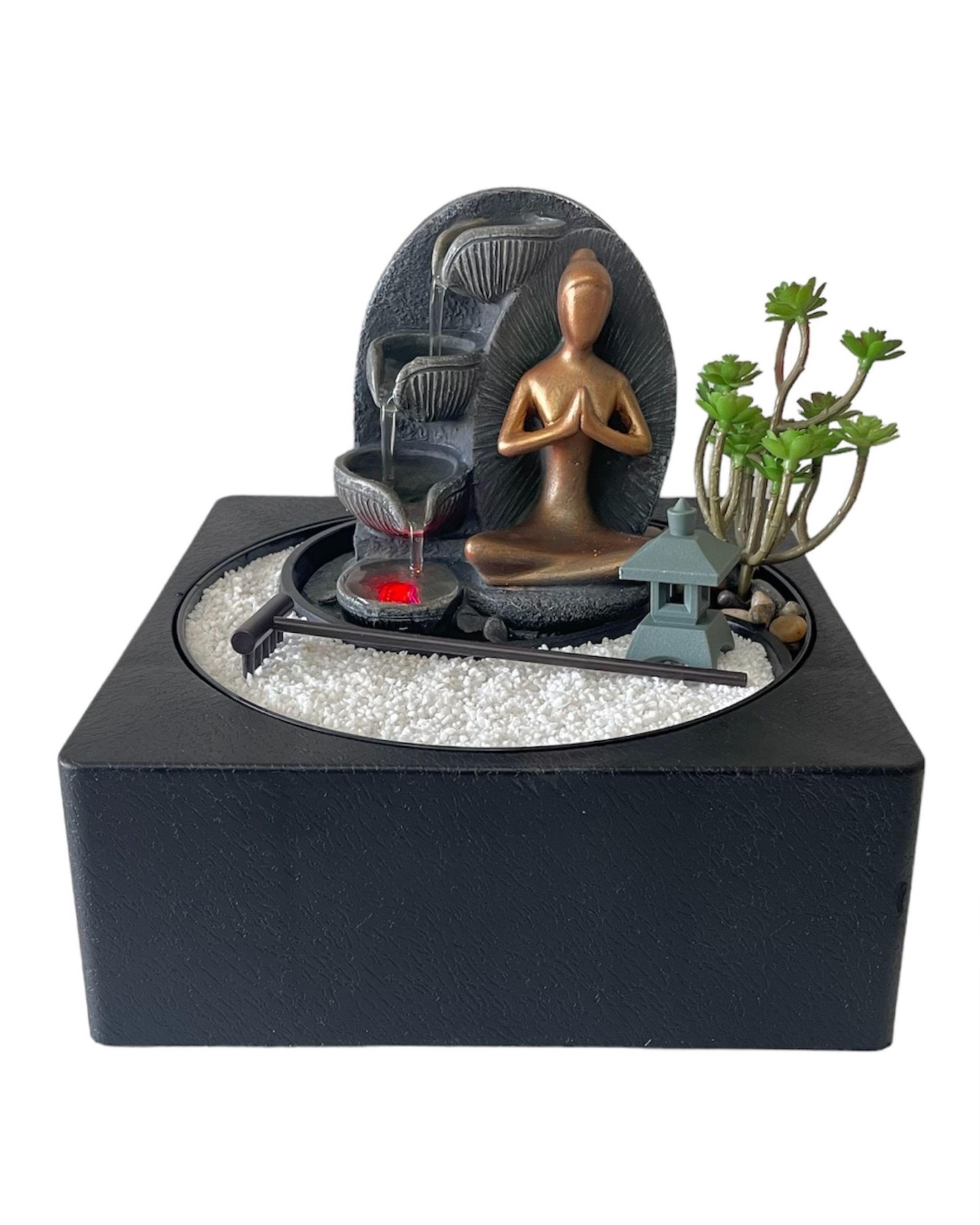 Cascada De Agua Con Luz Mudra Pileta Decorativa 23 cms-0