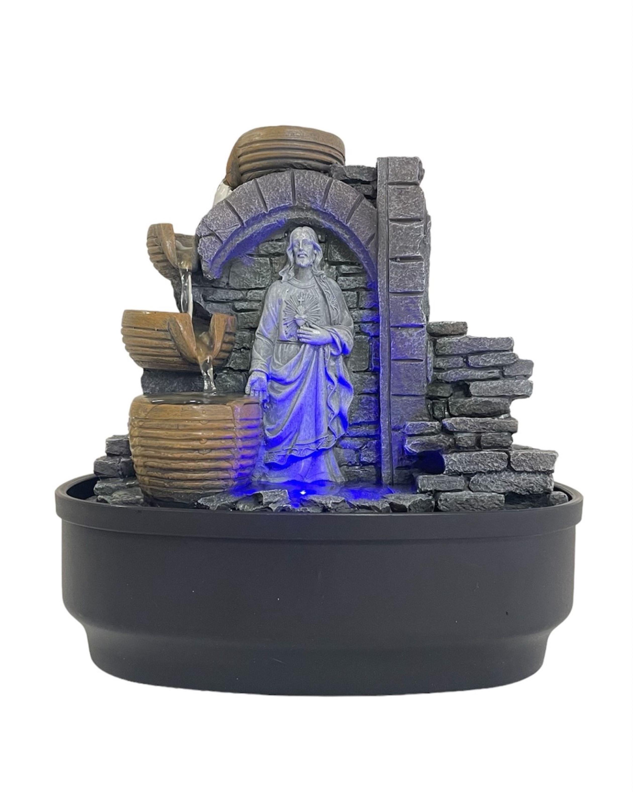 Cascada De Agua Sagrado Corazon de Jesus Religion 31 cms-1