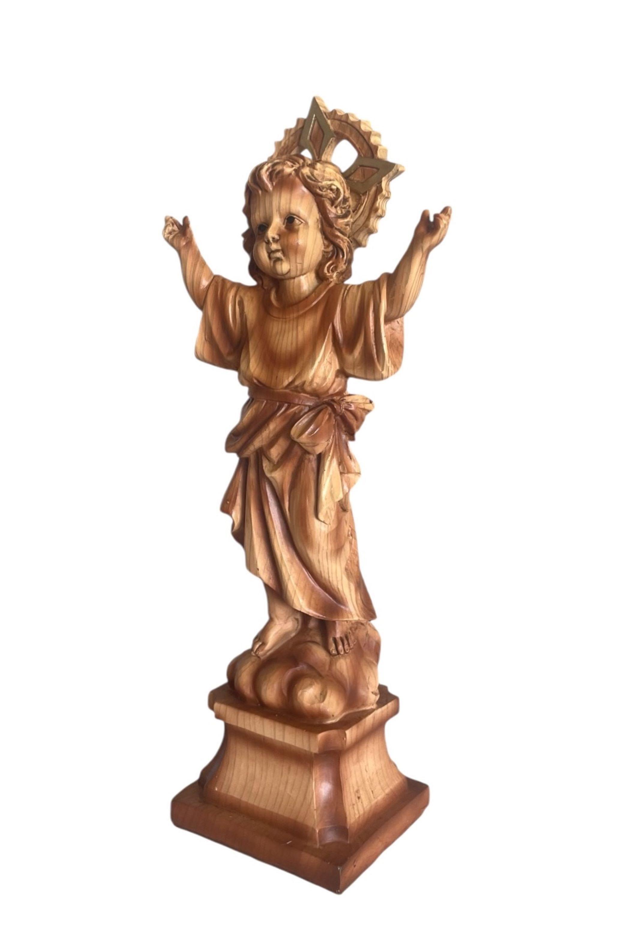 Estatua Divino Niño Jesus Figura Religiosa Niño Sagrado 30 cms-2