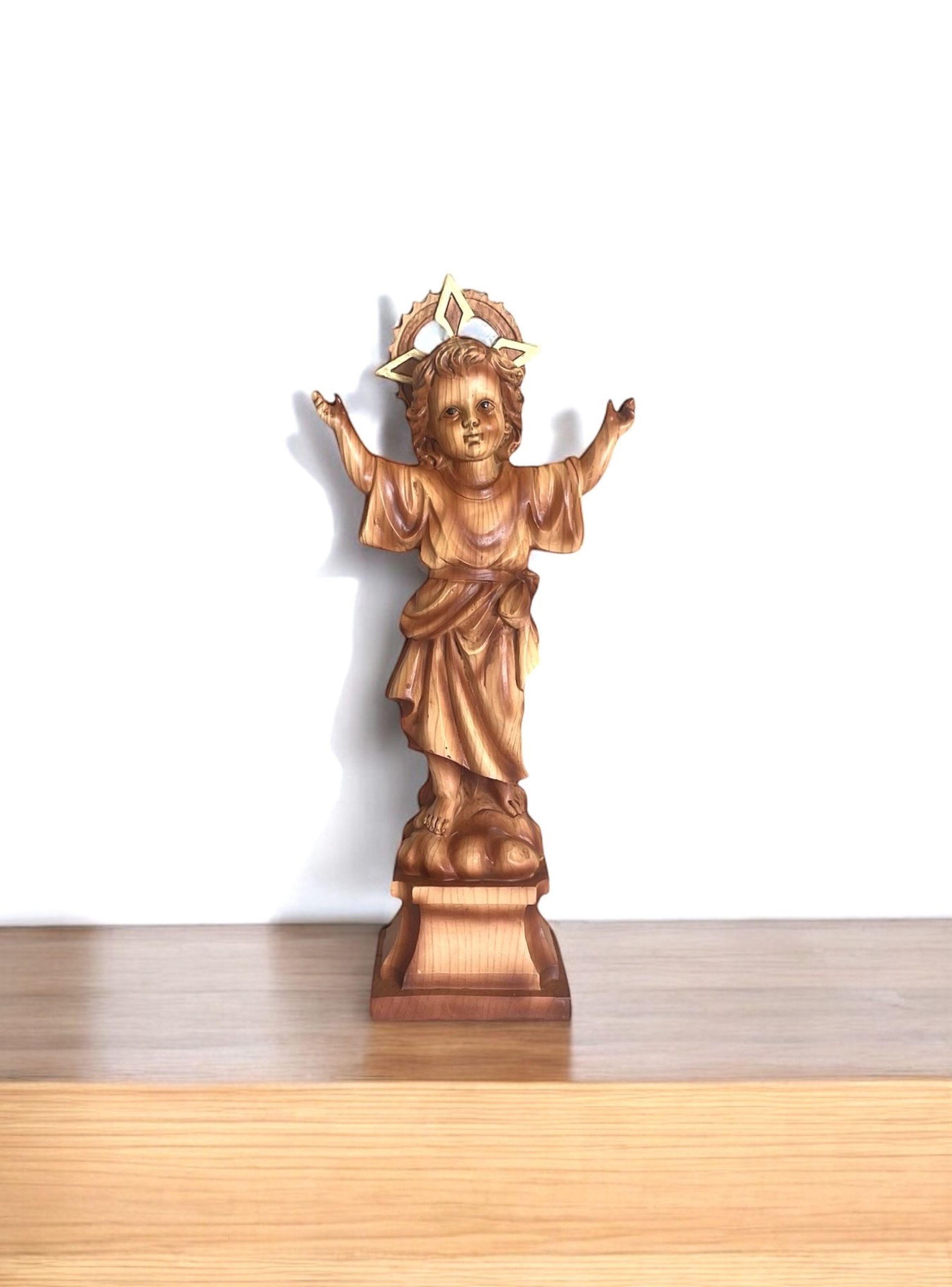 Estatua Divino Niño Jesus Figura Religiosa Niño Sagrado 30 cms-3