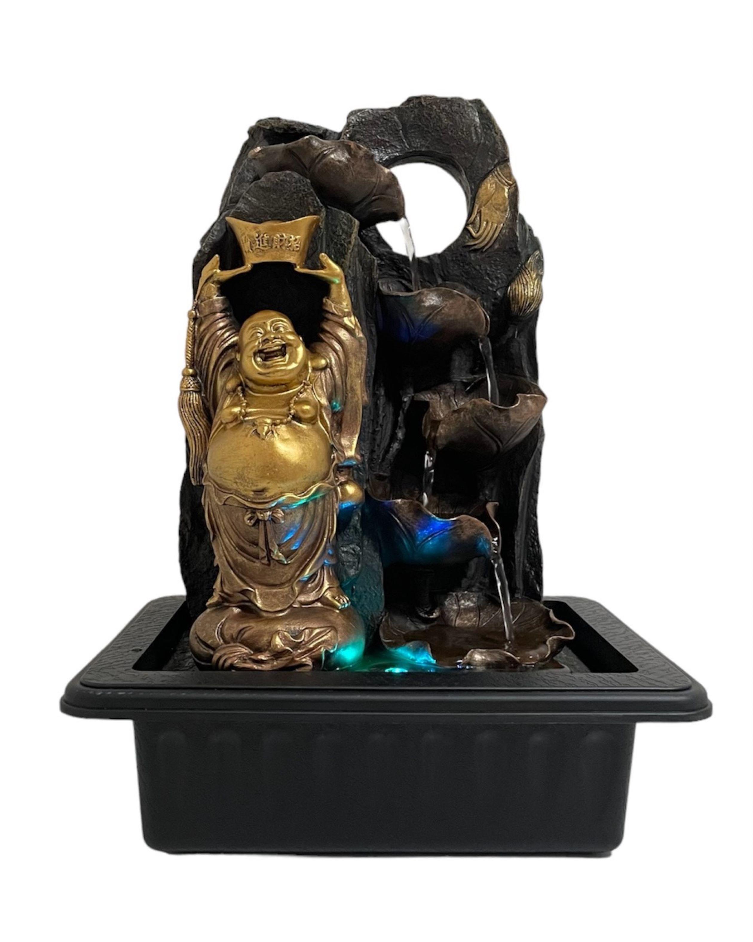 Pileta De Agua Grande Buda De La Abundancia 40 cms-0