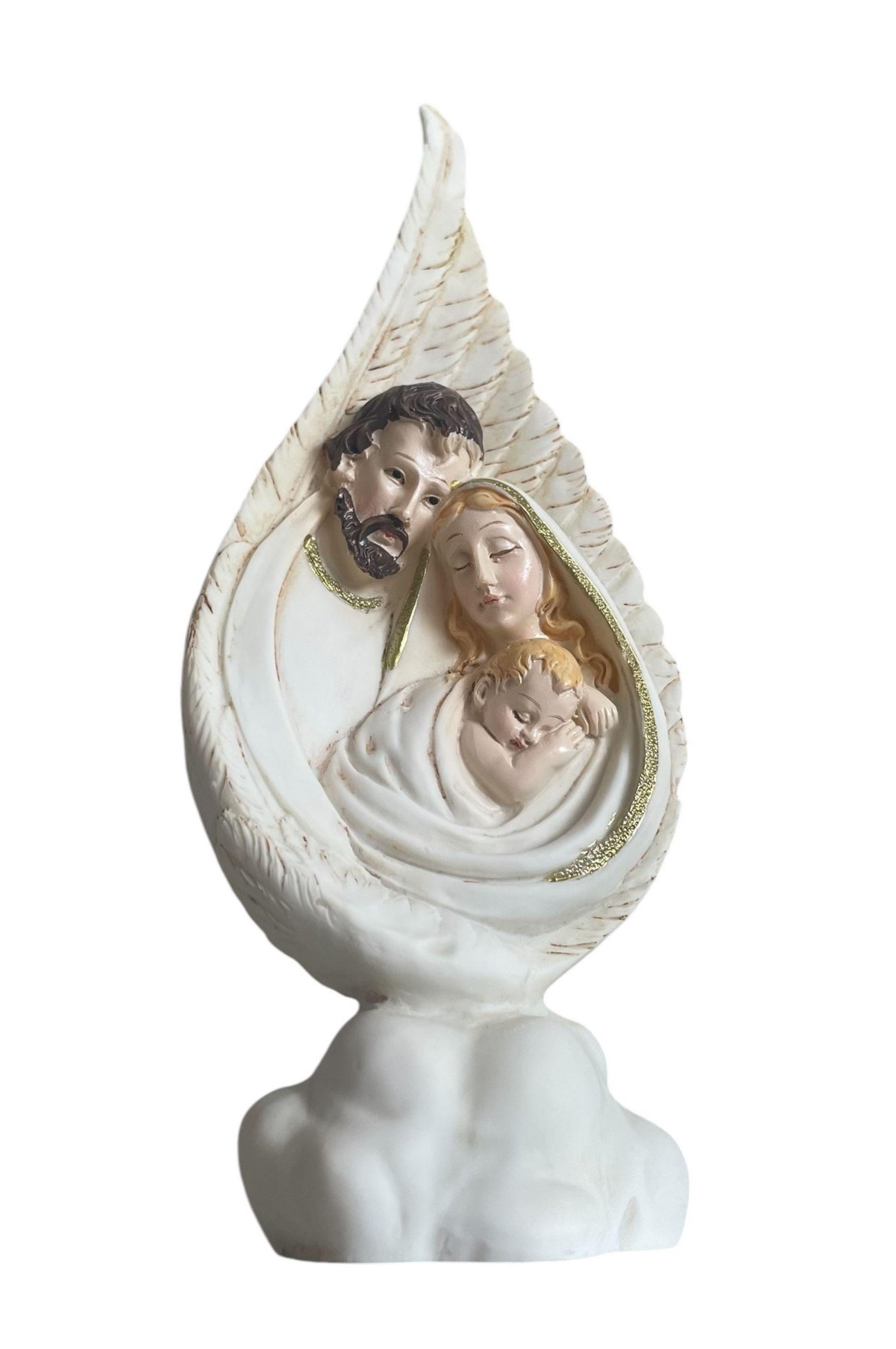 Figura Sagrada Familia Estatua Religiosa  24 cms-0
