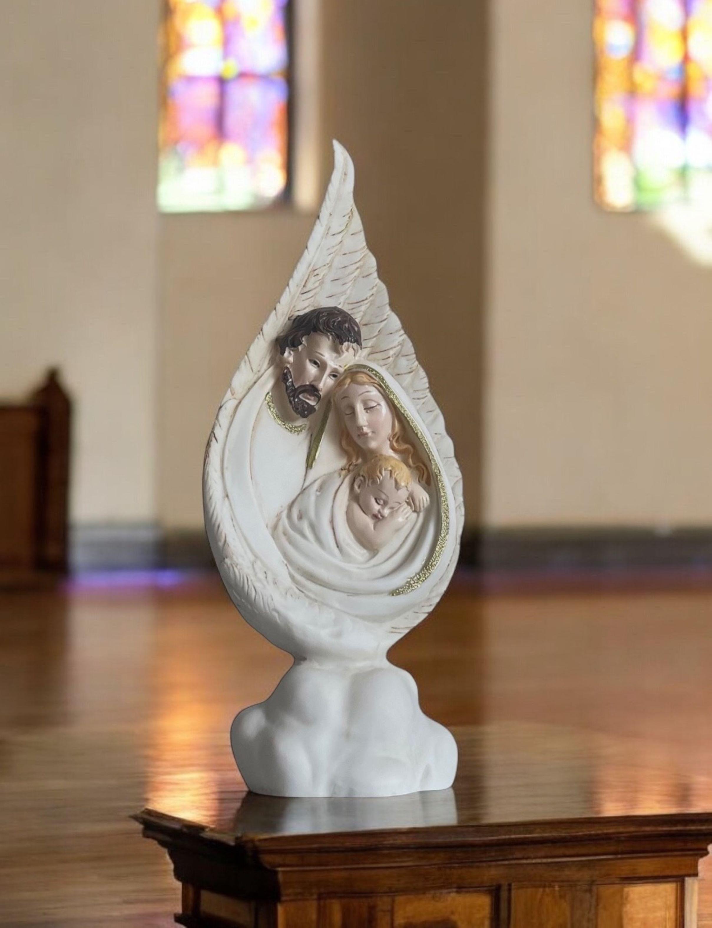 Figura Sagrada Familia Estatua Religiosa  24 cms-3