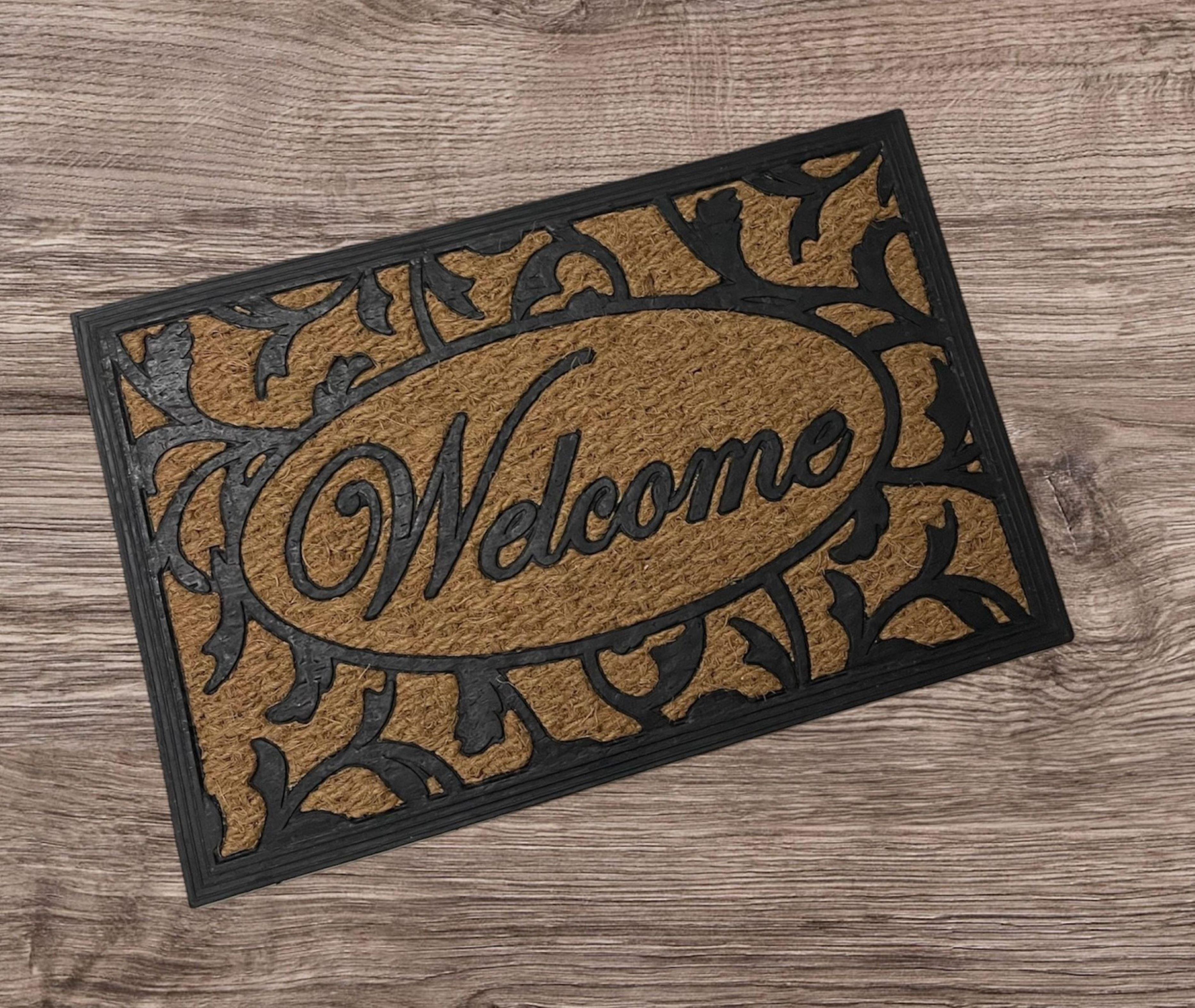 Alfombra Limpia Pies De Mimbre 60 x40 cms Welcome-1