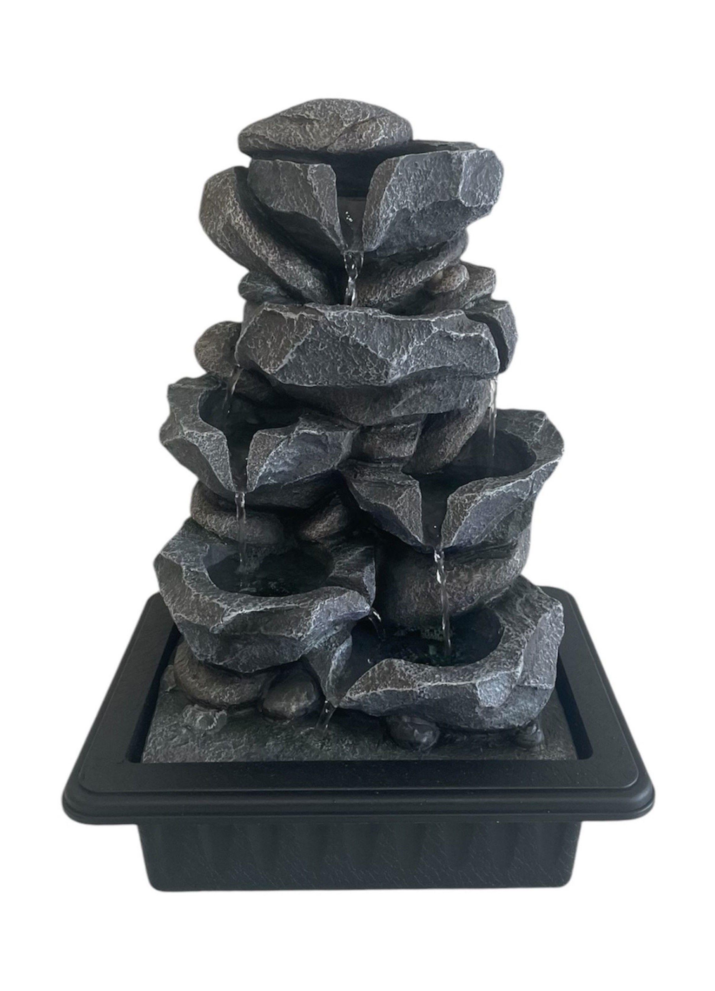 Fuente Pileta De Agua Grande Con Luz Decorativa Piedra Vasijas 40 cms-0