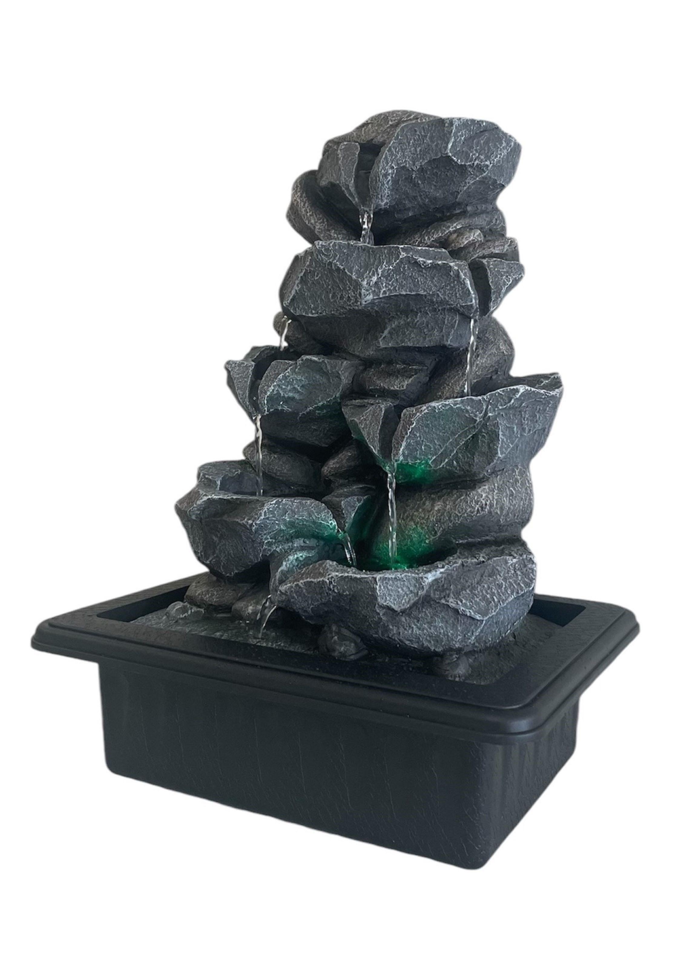 Fuente Pileta De Agua Grande Con Luz Decorativa Piedra Vasijas 40 cms-1