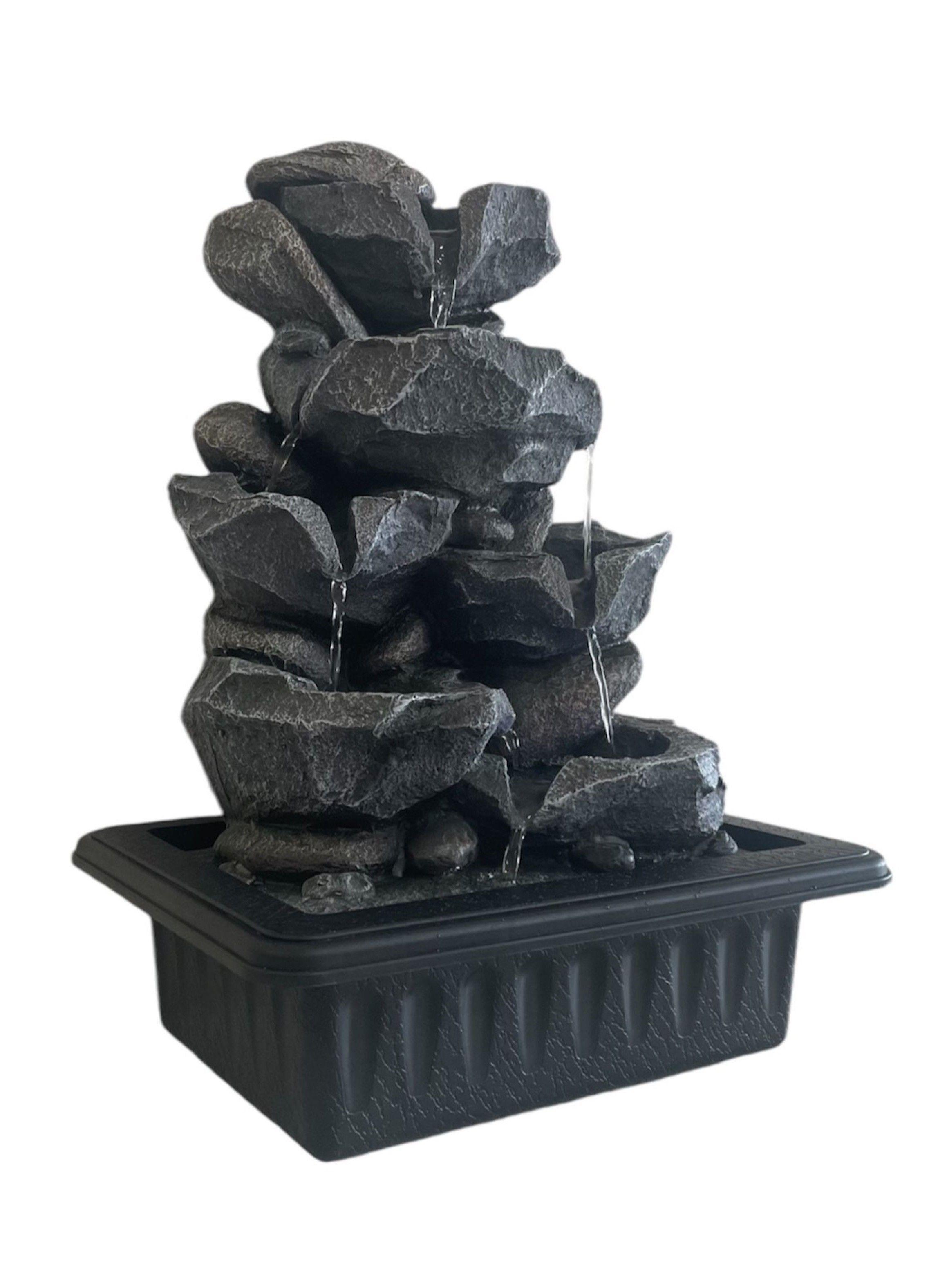 Fuente Pileta De Agua Grande Con Luz Decorativa Piedra Vasijas 40 cms-2