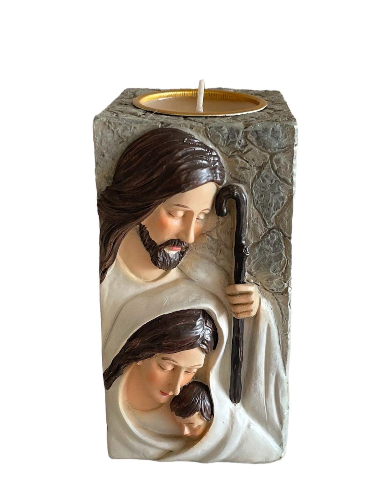 Porta Velas Sagrada Familia Figura Religiosa  13 cms-2