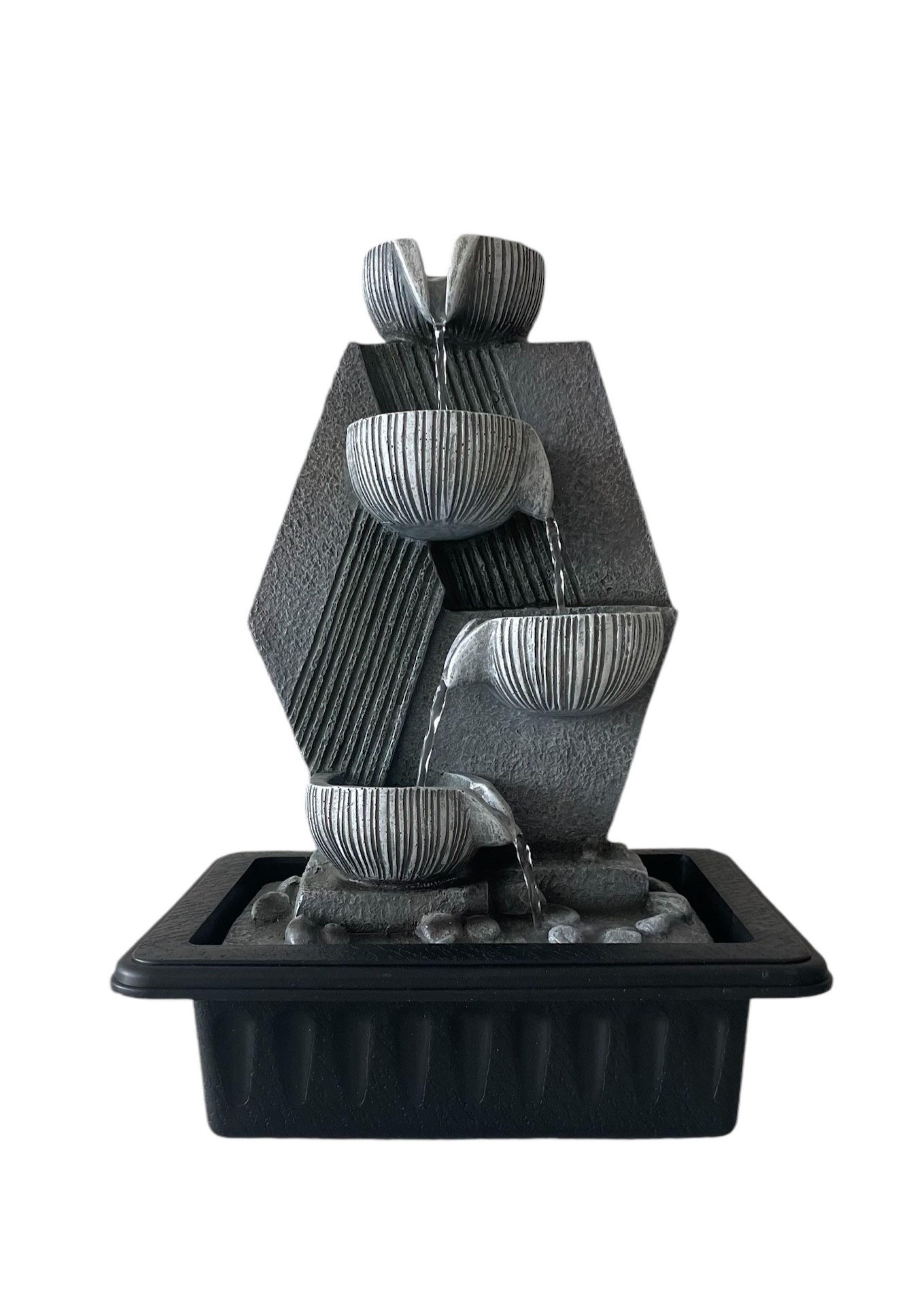 Pileta De Agua Grande Con Luz Decorativa Vasijas Cascada Cantaros 40 cms-0