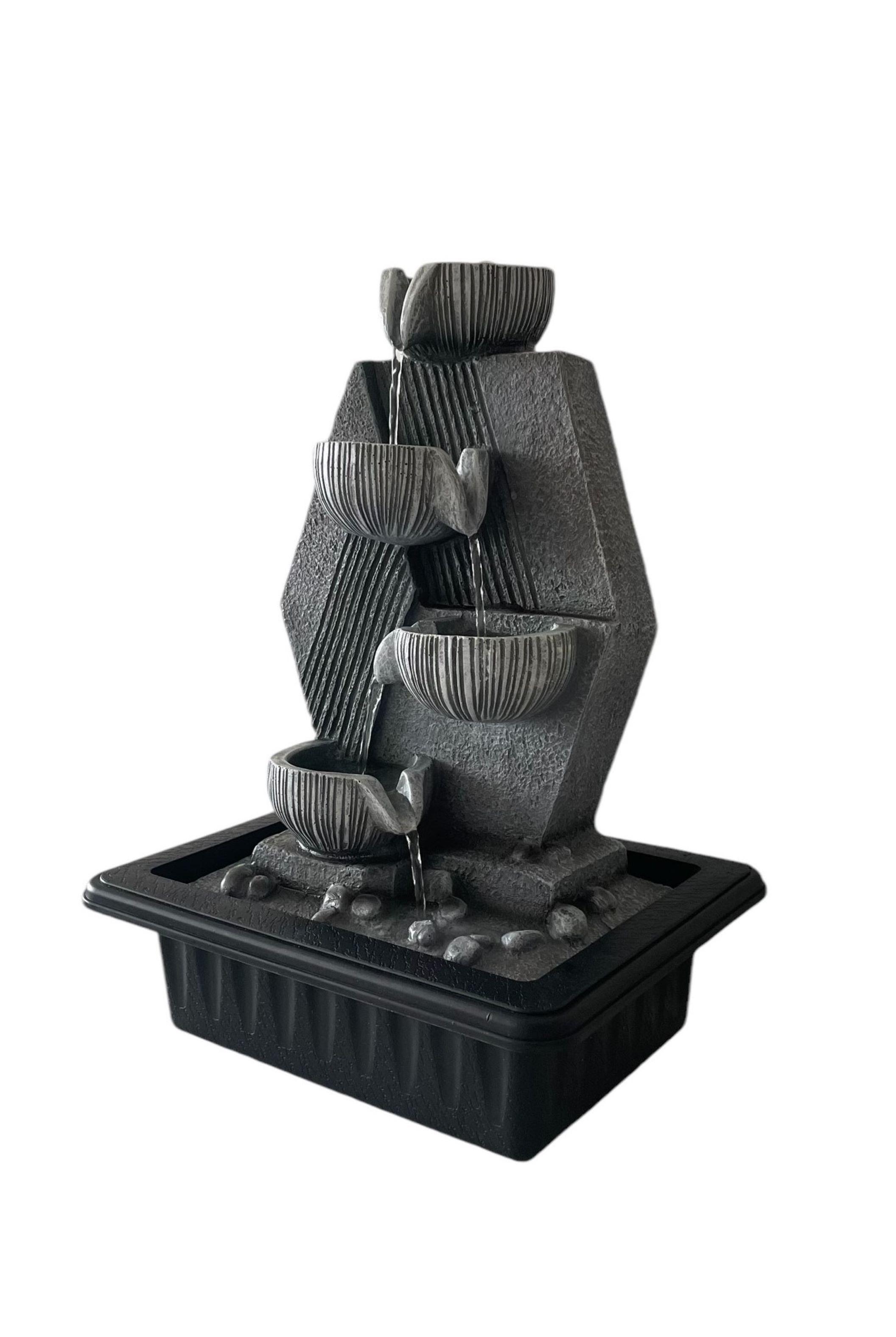 Pileta De Agua Grande Con Luz Decorativa Vasijas Cascada Cantaros 40 cms-1