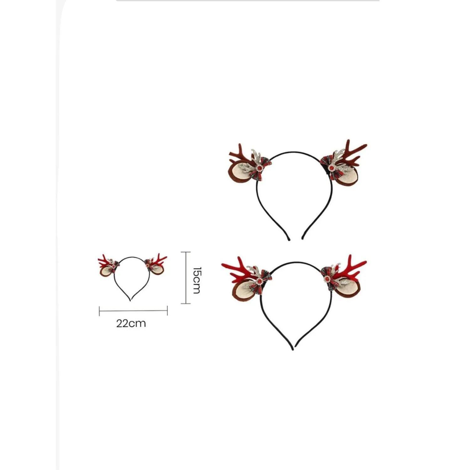 Diadema de orejas de reno navideño-2
