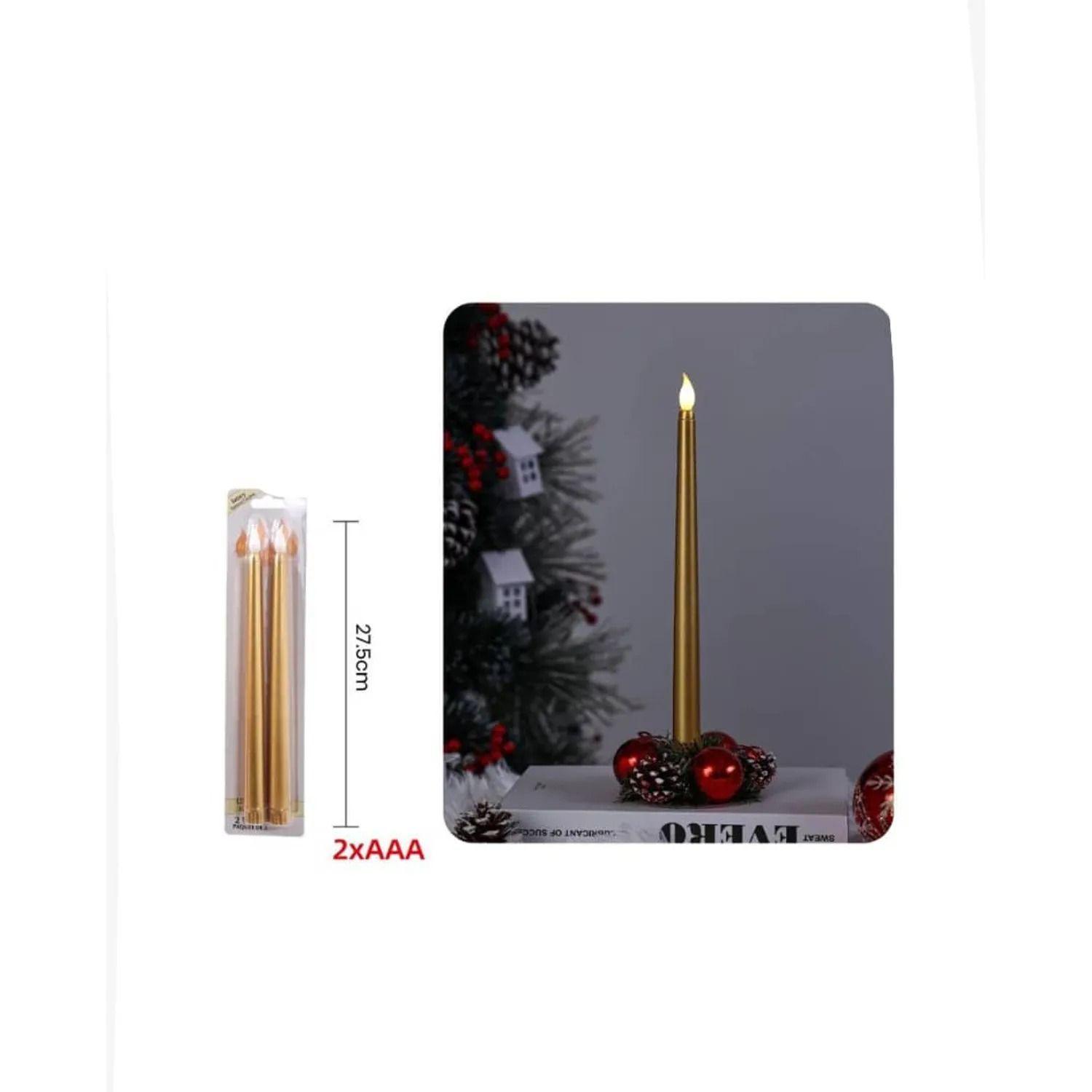 VELAS DORADAS DECORATIVAS CON LUCES-2
