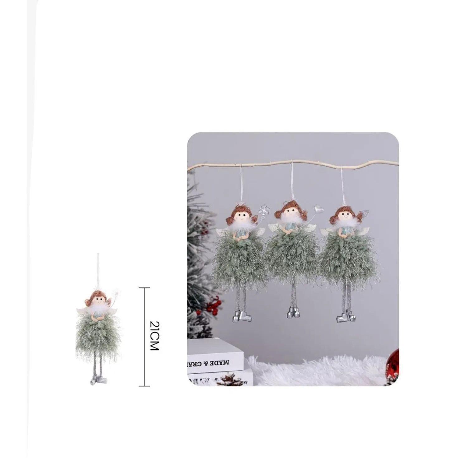 Hada de la navidad con traje de lana verde-1