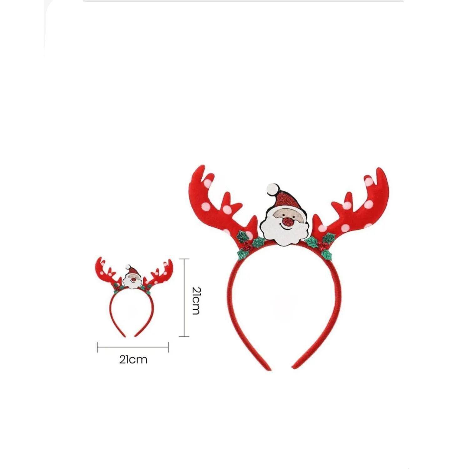 DIADEMA NAVIDEÑO CON CUERNOS DE RENO Y SANTACLAUS-2