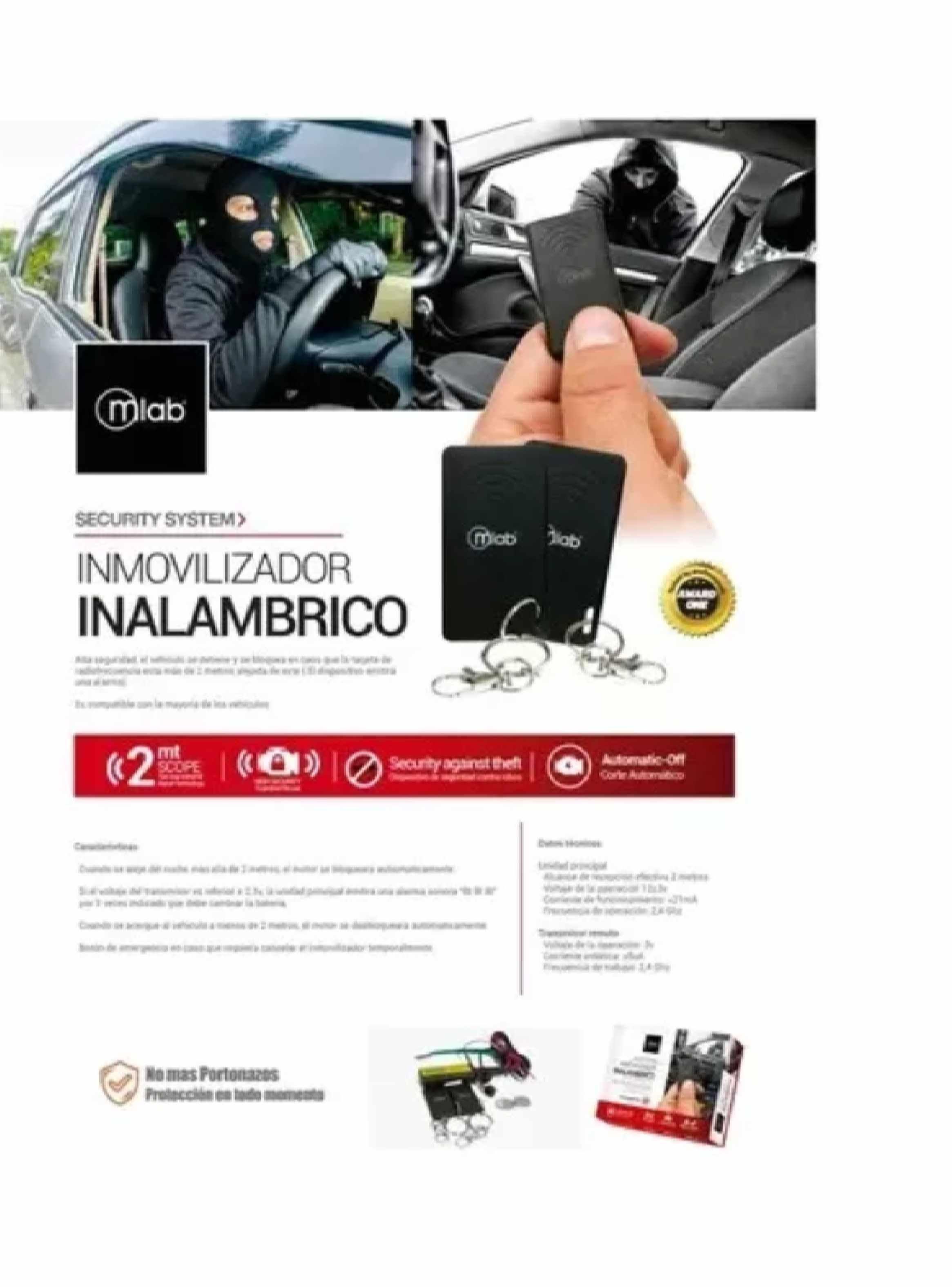 Inmovilizador Auto Moto Mlab Antiportonazo Cortacorriente-3