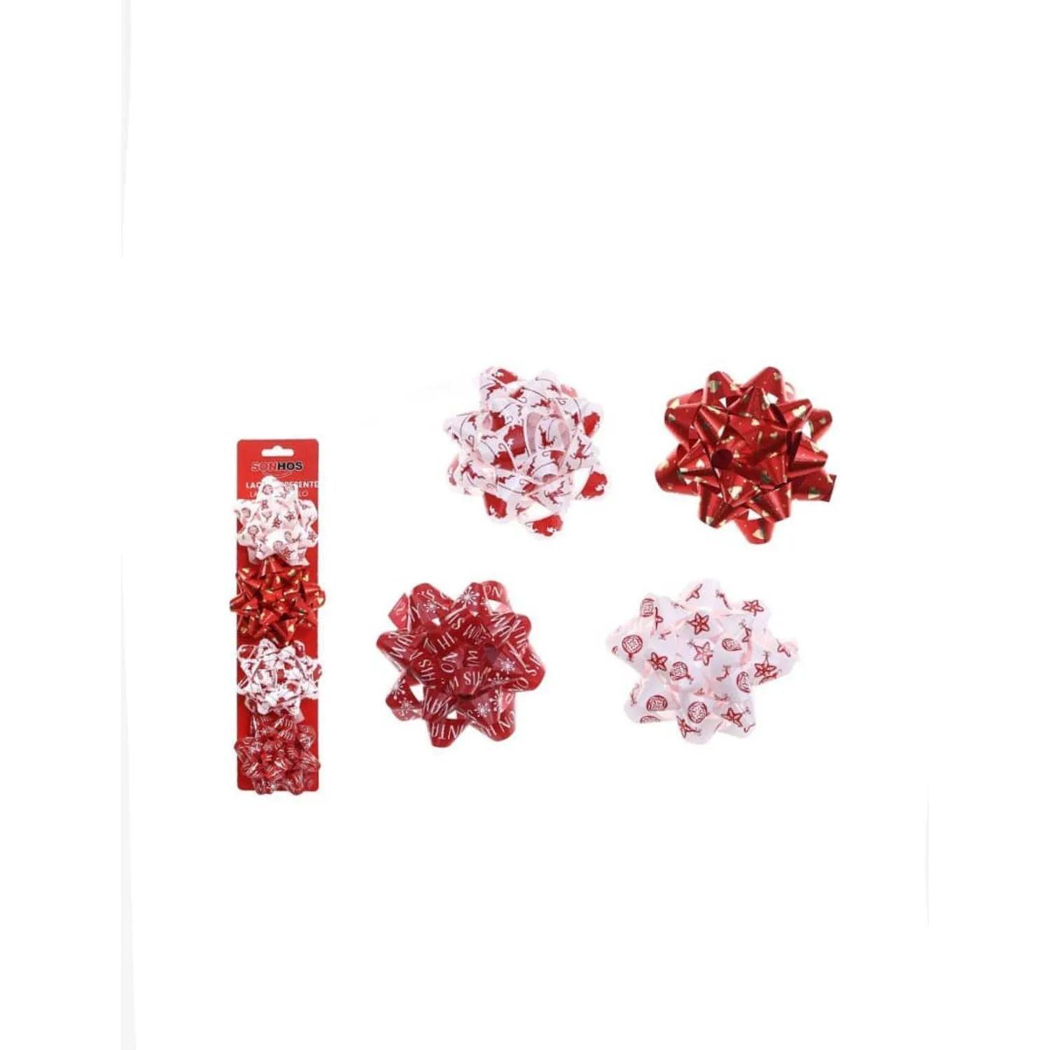 LAZO DE REGALO NAVIDEÑO ROJO Y BLANCO-0