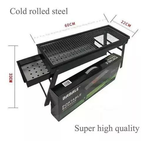 Parrilla Para Asado Plegable Portátil Xl 60x22x33-4