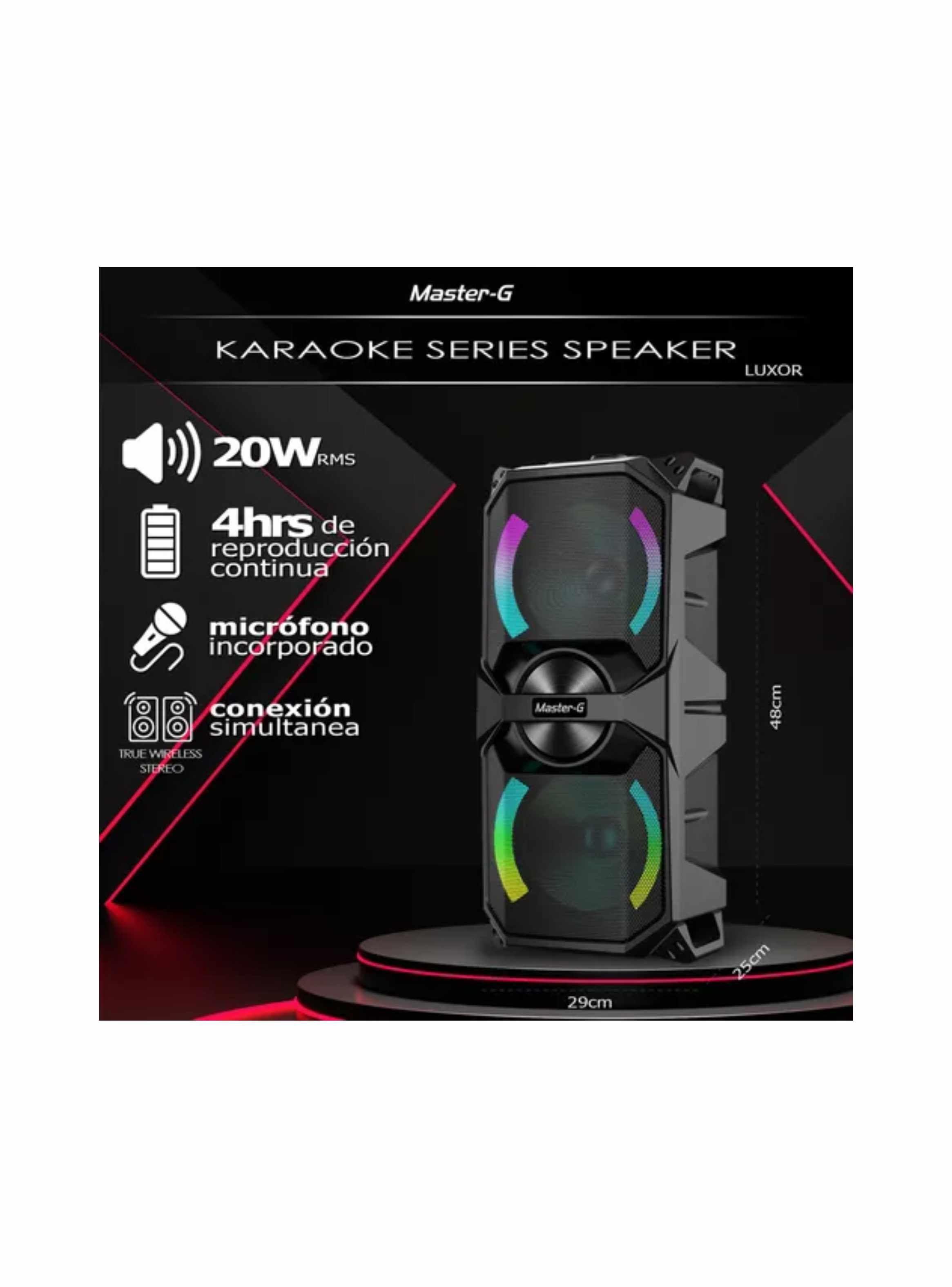 Parlante Karaoke Bluetooth Luxor 6,5 X2 Con Micrófono Mgluxor-4