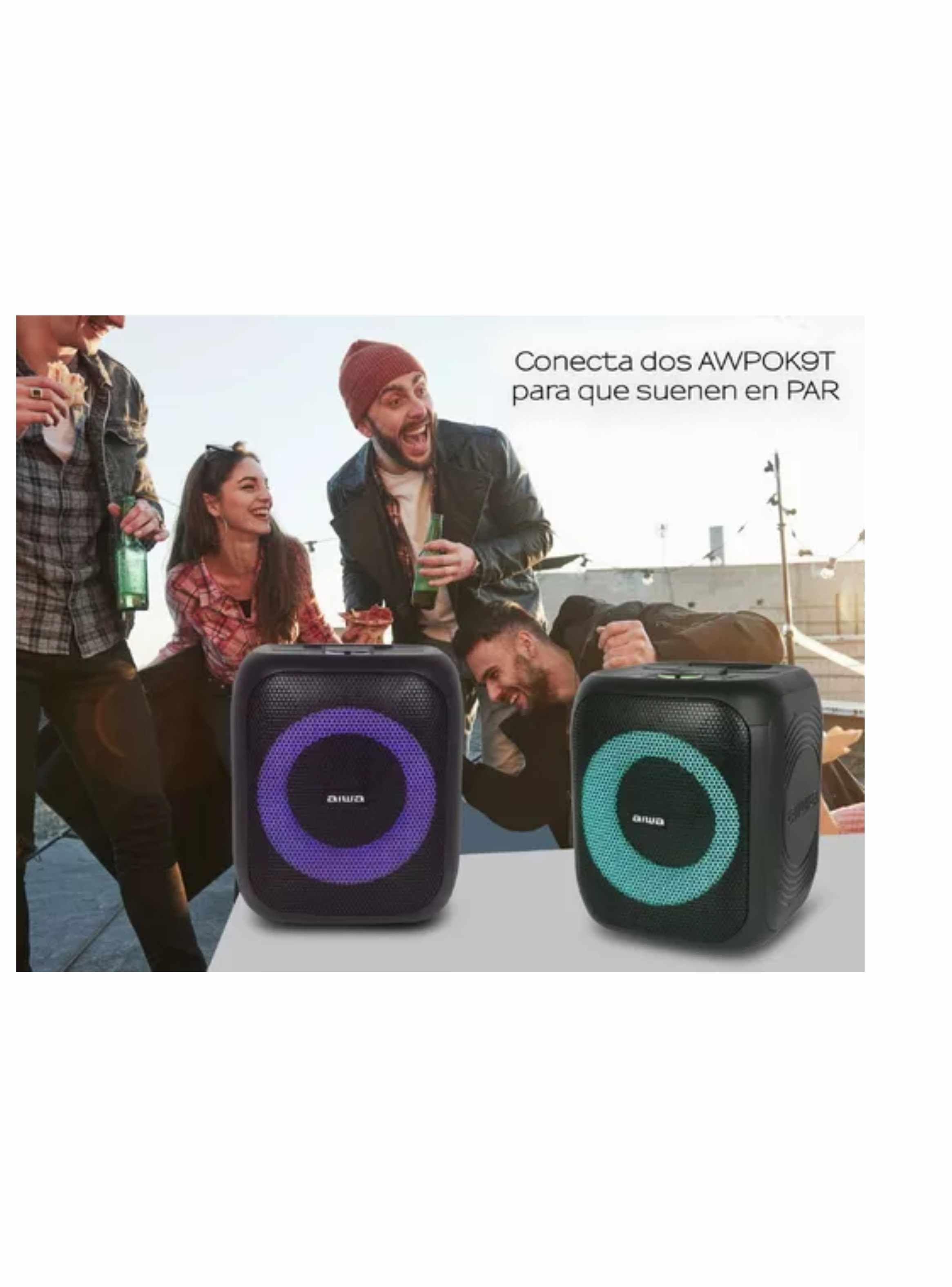 Parlante Portátil Bluetooth Aiwa Karaoke Tws 20w Aw-pok9t-3