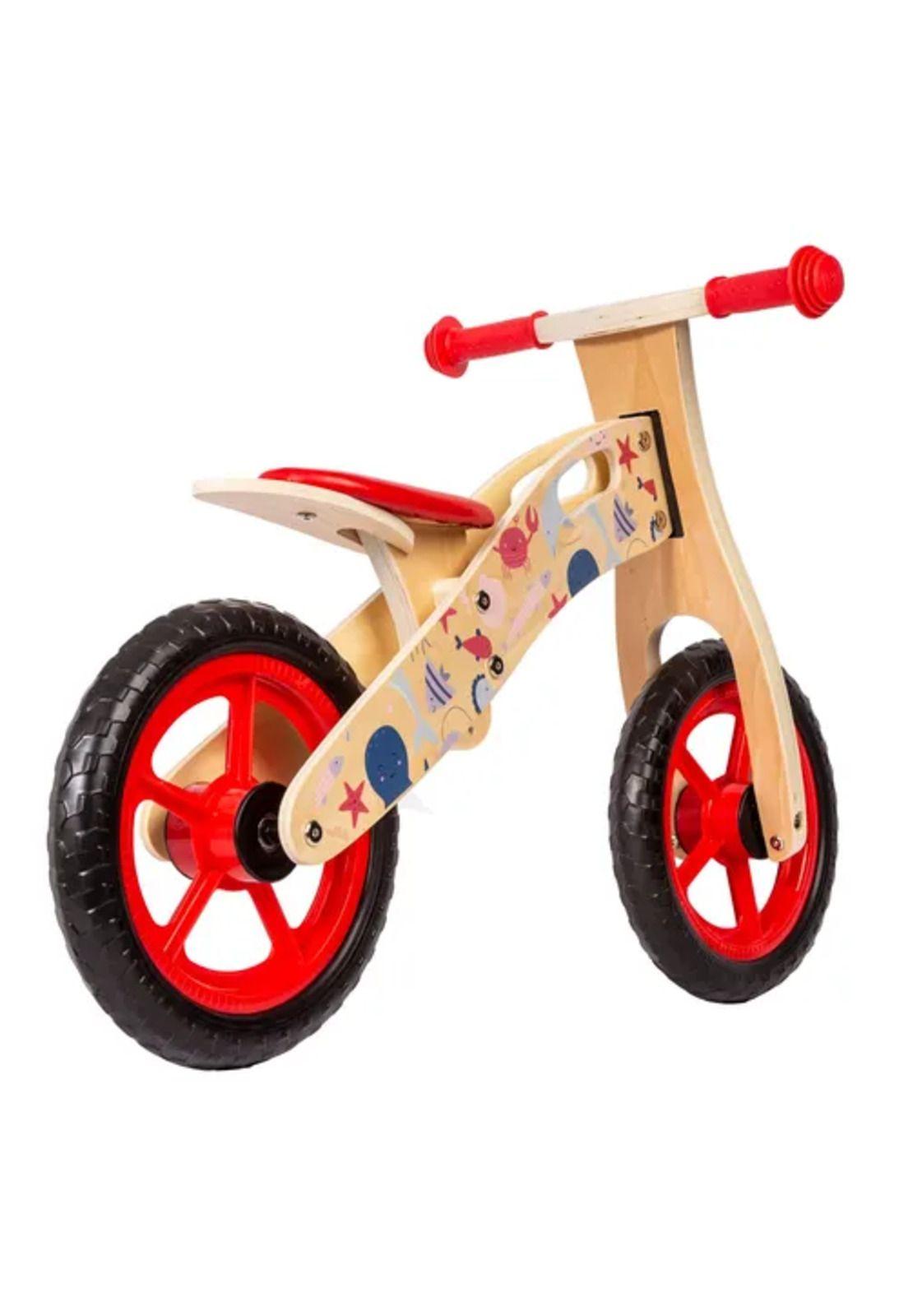 Bicicleta de equilibrio de madera para aprendizaje océano rojo-2
