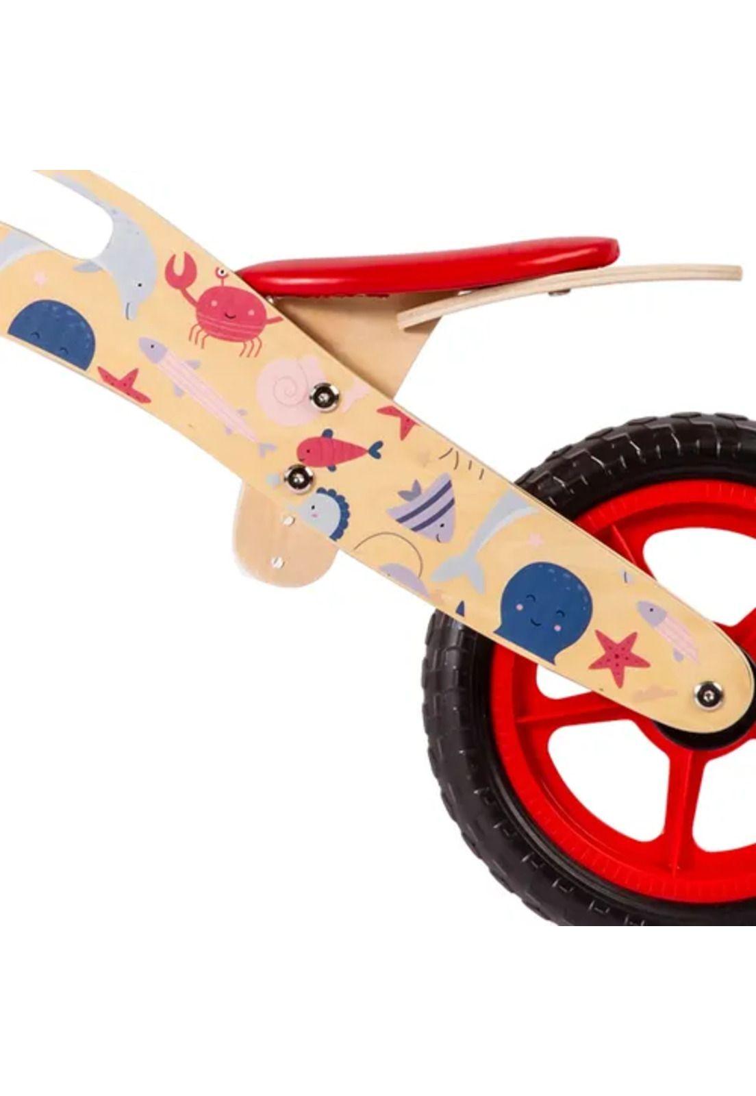 Bicicleta de equilibrio de madera para aprendizaje océano rojo-4