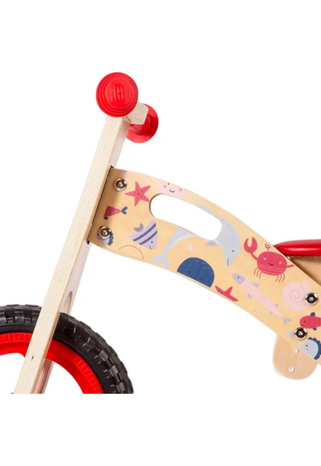 Bicicleta de equilibrio de madera para aprendizaje océano rojo-5