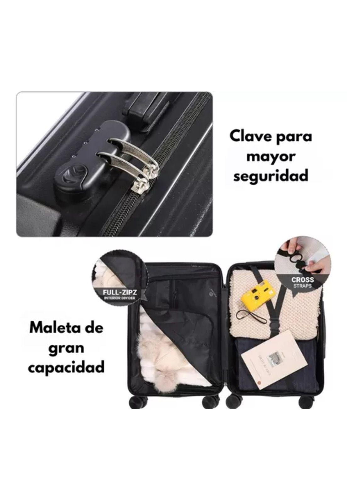 Maleta de viaje, 10 kg, equipaje de mano, portavasos, carry on-3