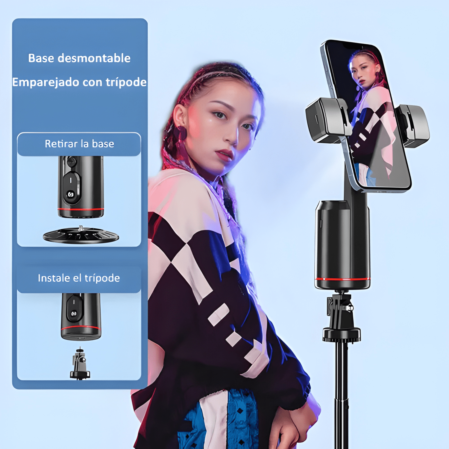 Estabilizador Celular Soprote Gimbal Seguimiento Negro-2