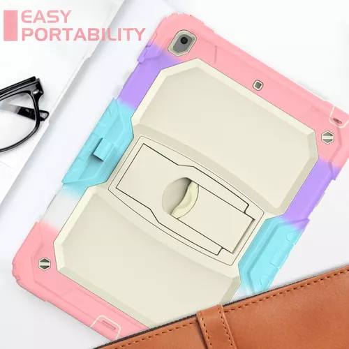 Mica y funda para iPad 102 8 9 y 7 Generación uso rudo correa multicolor-3