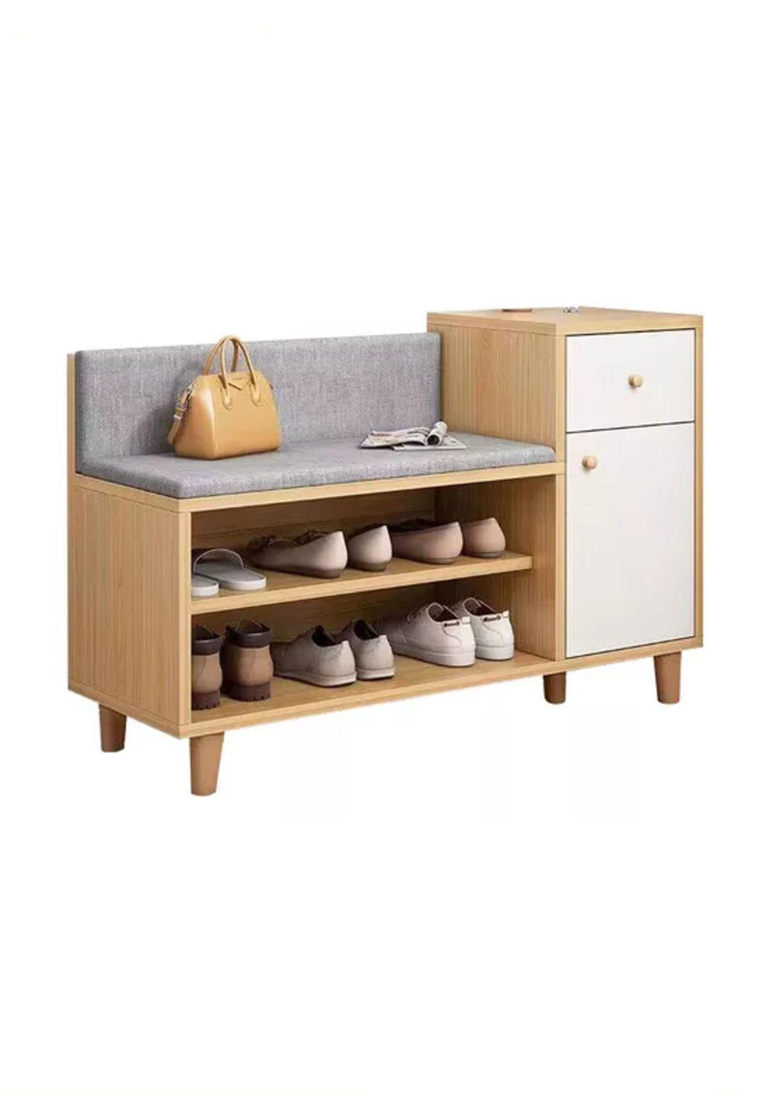 Zapatero Organizador Probador Con Cajonera 67x90x32cm Marrón Claro-0