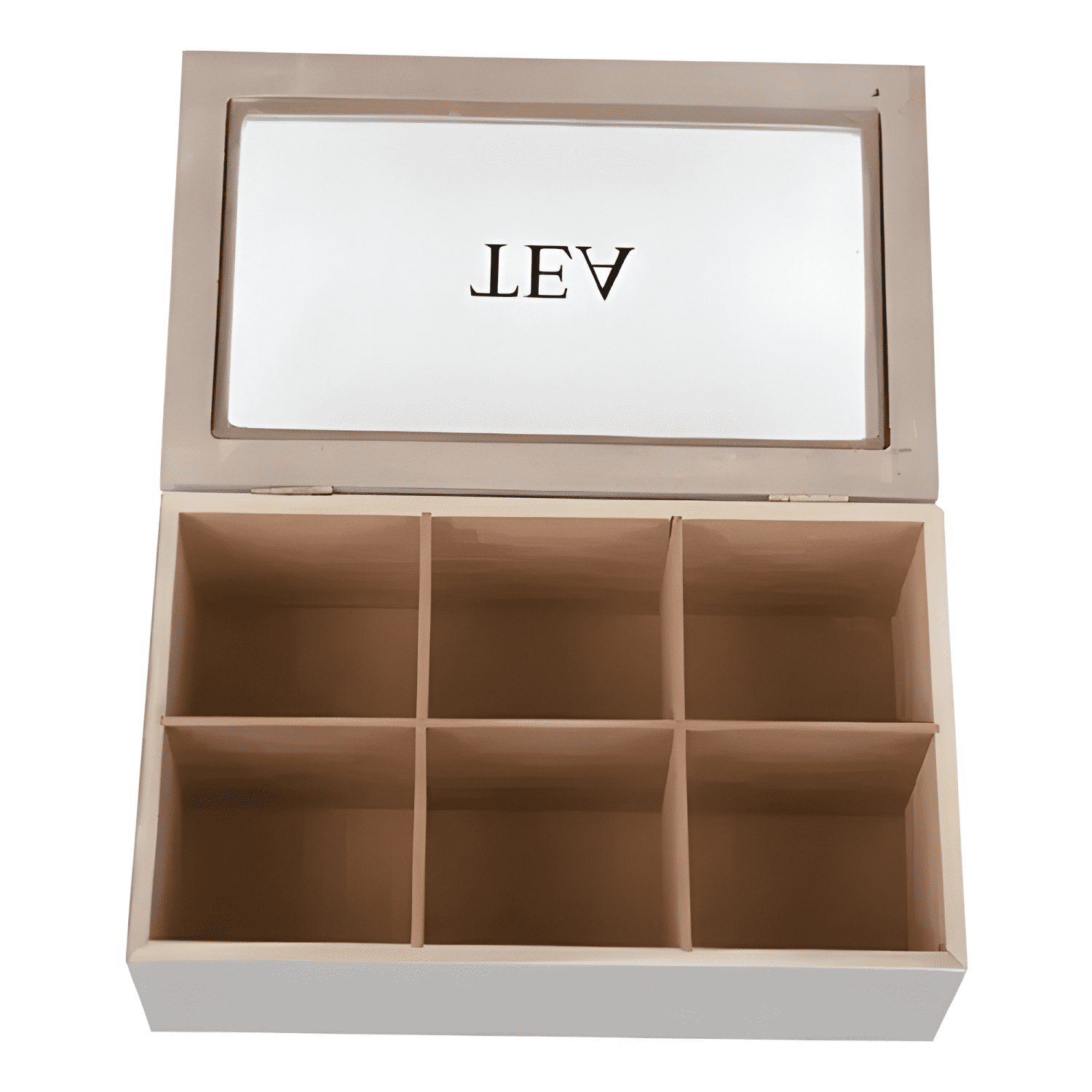 Caja para almacenar bolsas de té 6 compartimientos-1