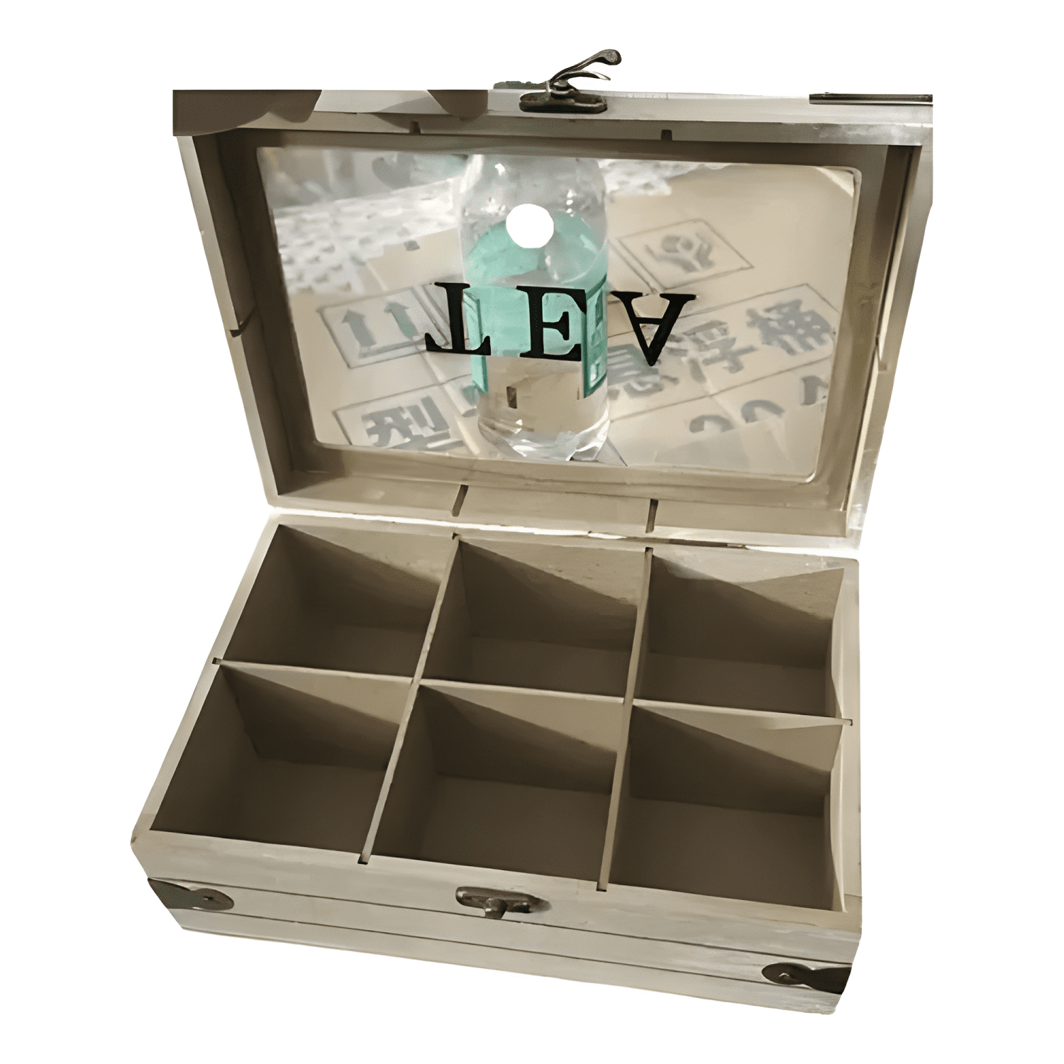 Caja para almacenar bolsas de té 6 compartimientos-2