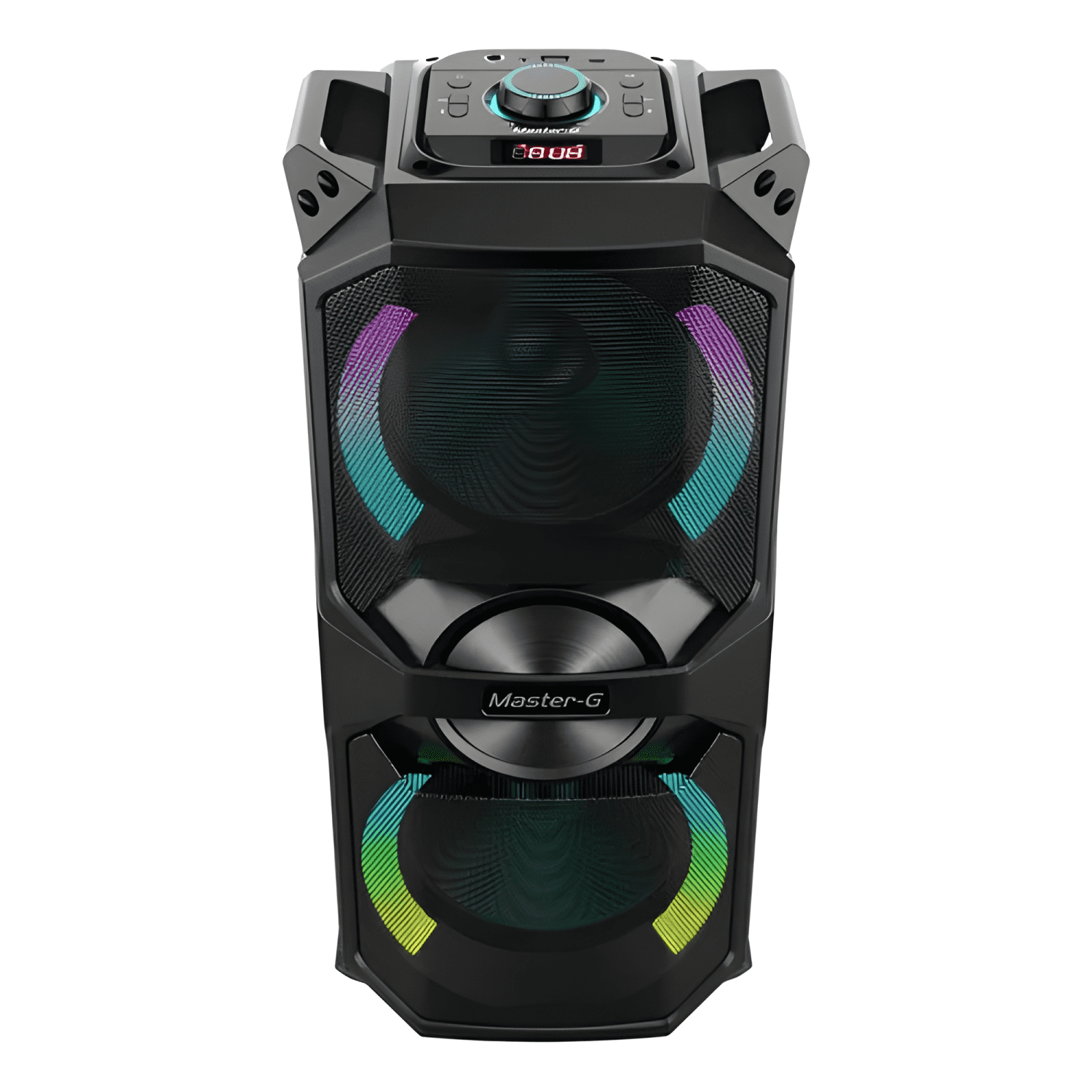 Parlante karaoke bluetooth v5 3 6,5 x2 micrófono Negro-1