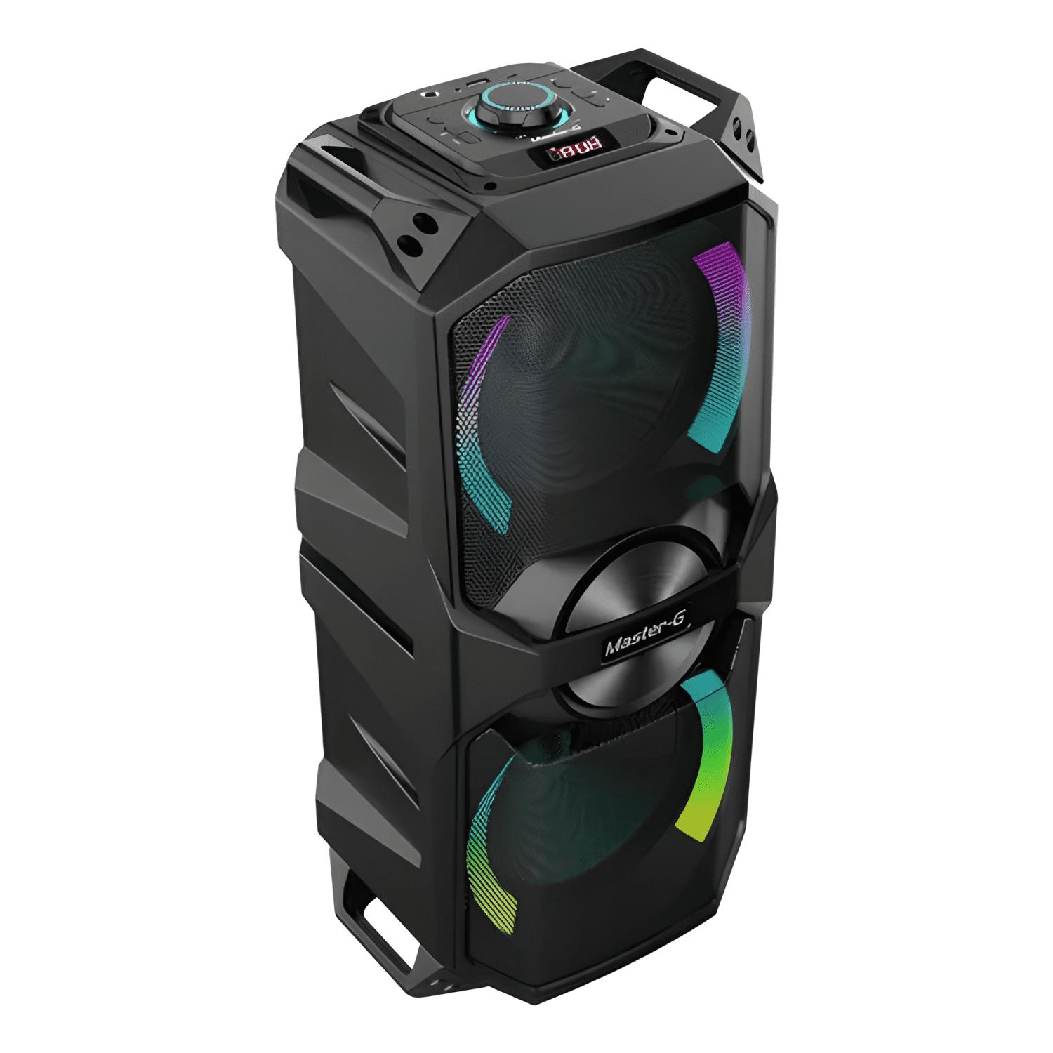 Parlante karaoke bluetooth v5 3 6,5 x2 micrófono Negro-2