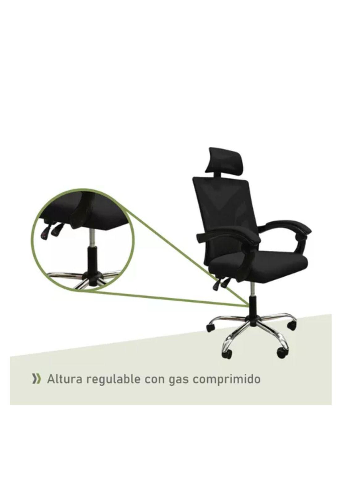 Silla ejecutiva de escritorio ergonómica Lumax Clyde color negro-3